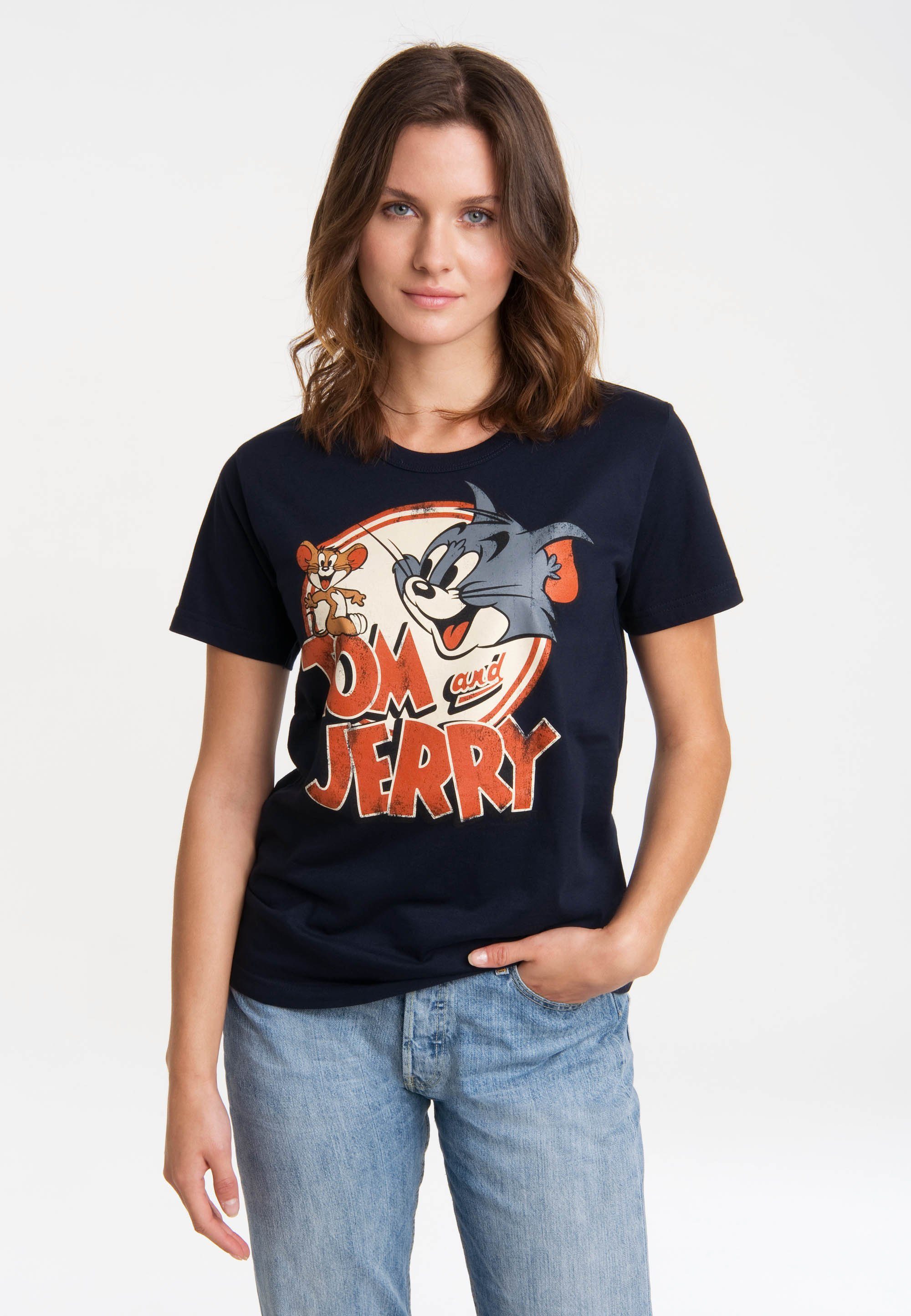 LOGOSHIRT T-Shirt Tom & Jerry mit lizenziertem Print, Mit großem Tom &  Jerry-Motiv auf der Front unübersehbar