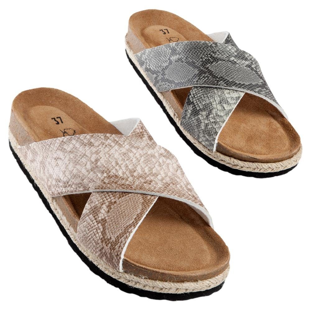 Biosoft Comfort Sommer Sandale & Optik Biosoft 37 Leder Damen - Easy Sandalen BEA Walk 42 Grau Größe Flache