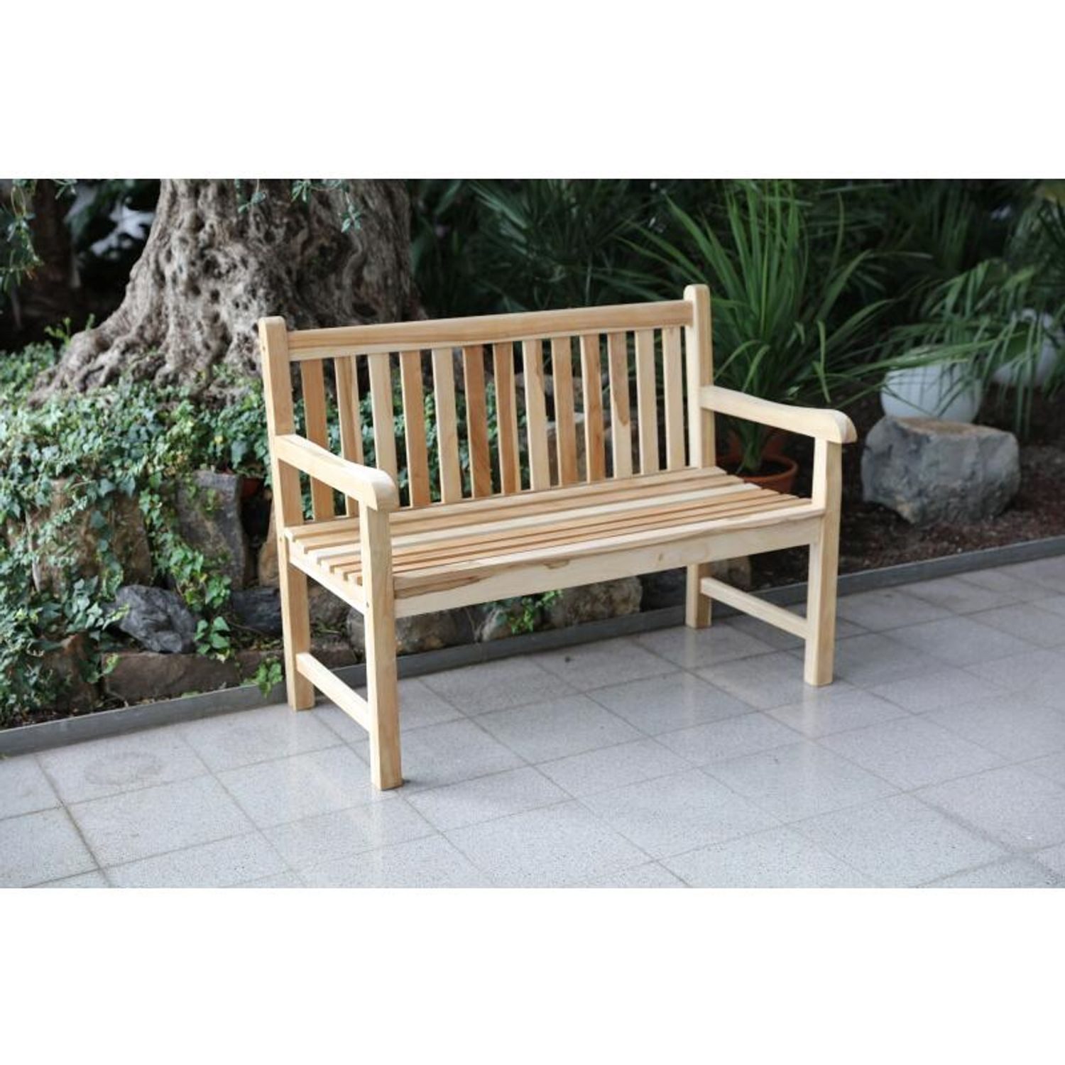 BURI Gartenbank Gartenbank 2-Sitzer Sitzbank Holzbank Parkbank Gartenmöbel Teakholz