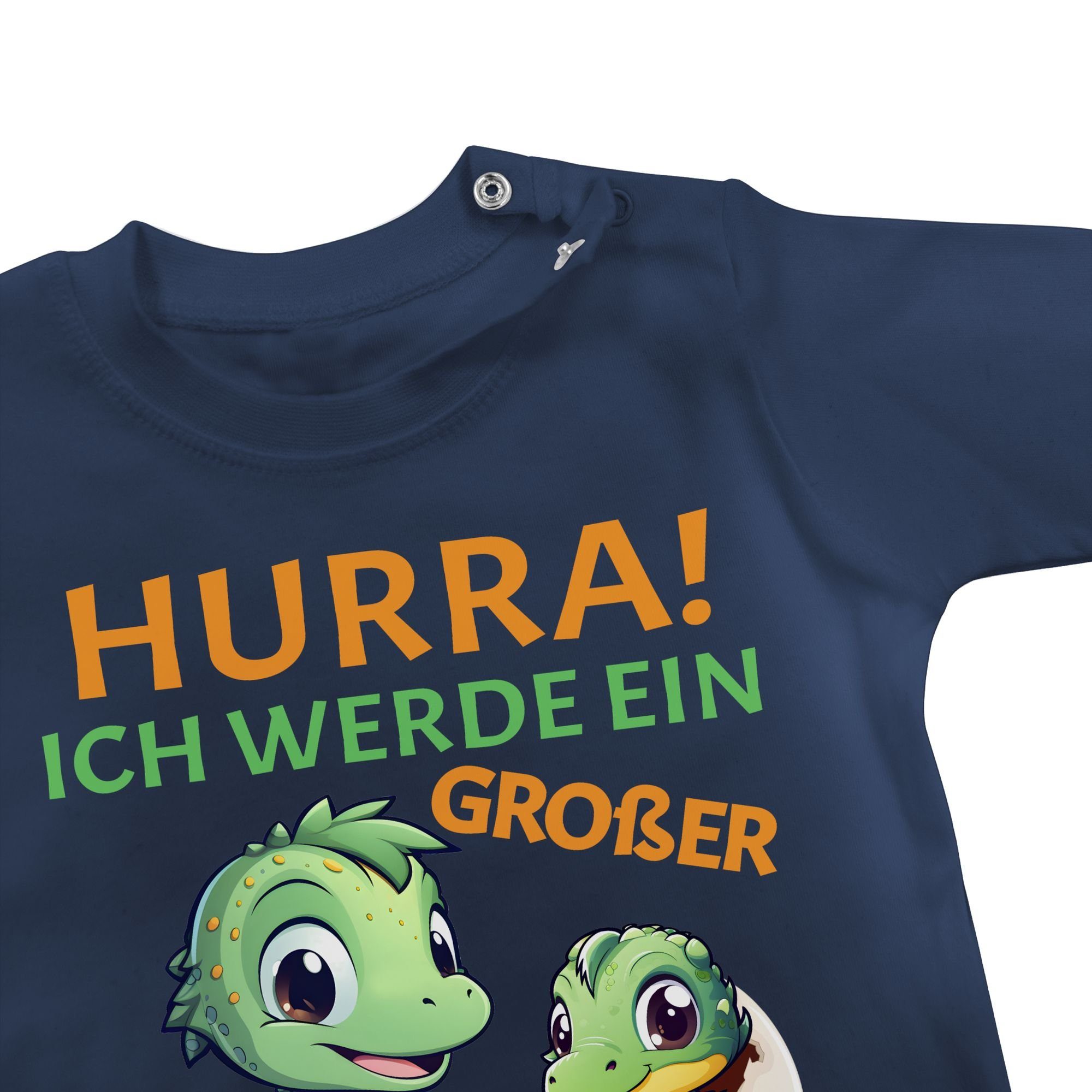 endlich T-Shirt Bruder - 2 Bruder großer Shirtracer großer Blau - Großer Ich bin großer Ich Navy werde Hurra Bruder