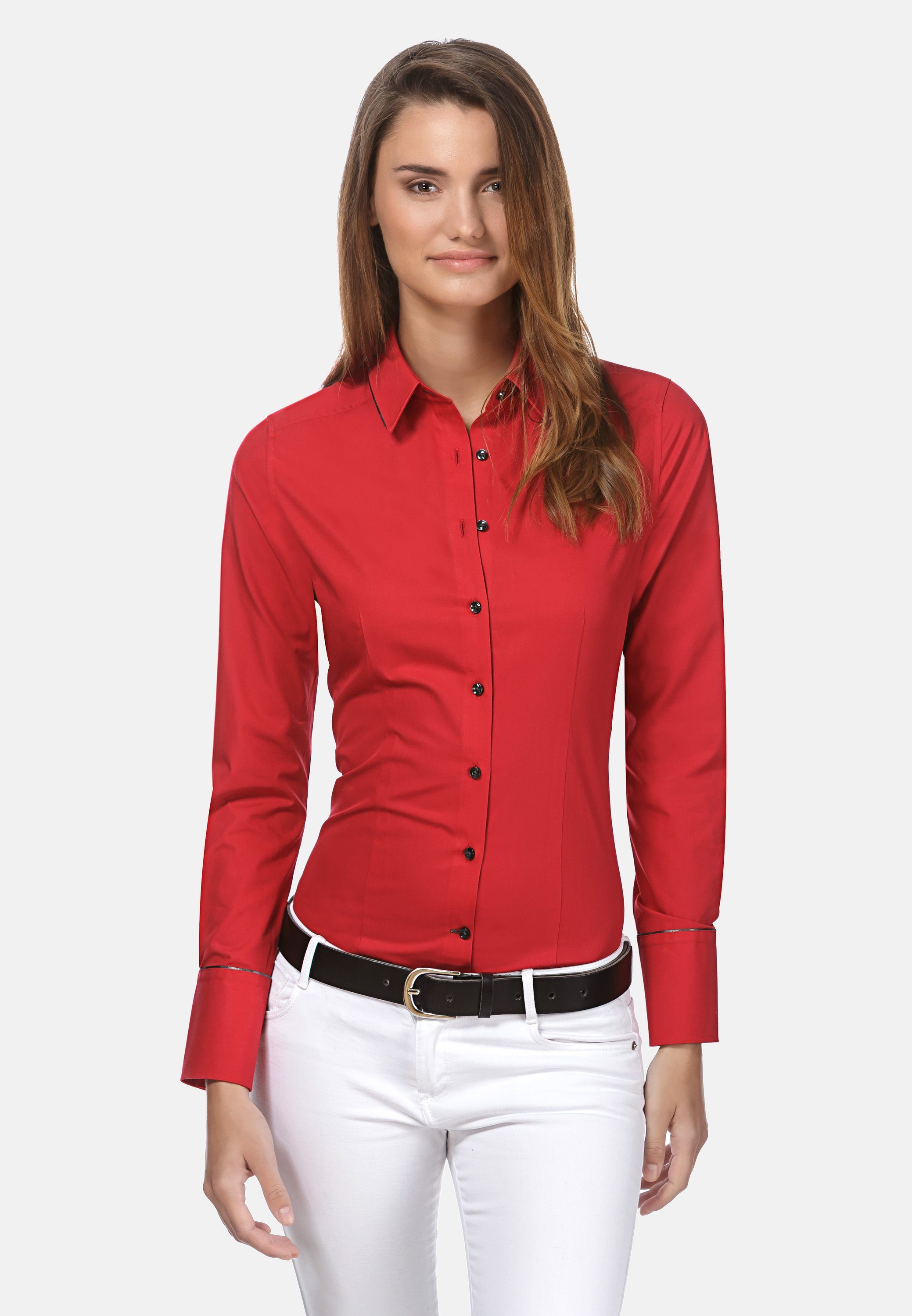 Vincenzo Boretti Klassische Bluse leicht tailliert günstig online kaufen