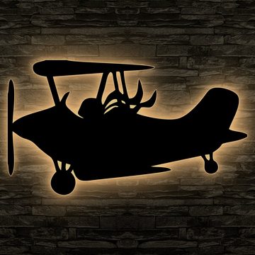 LEON FOLIEN Dekofigur Flugzeug LED Deko Schlummerlicht Nachtlicht in Schwarz #74