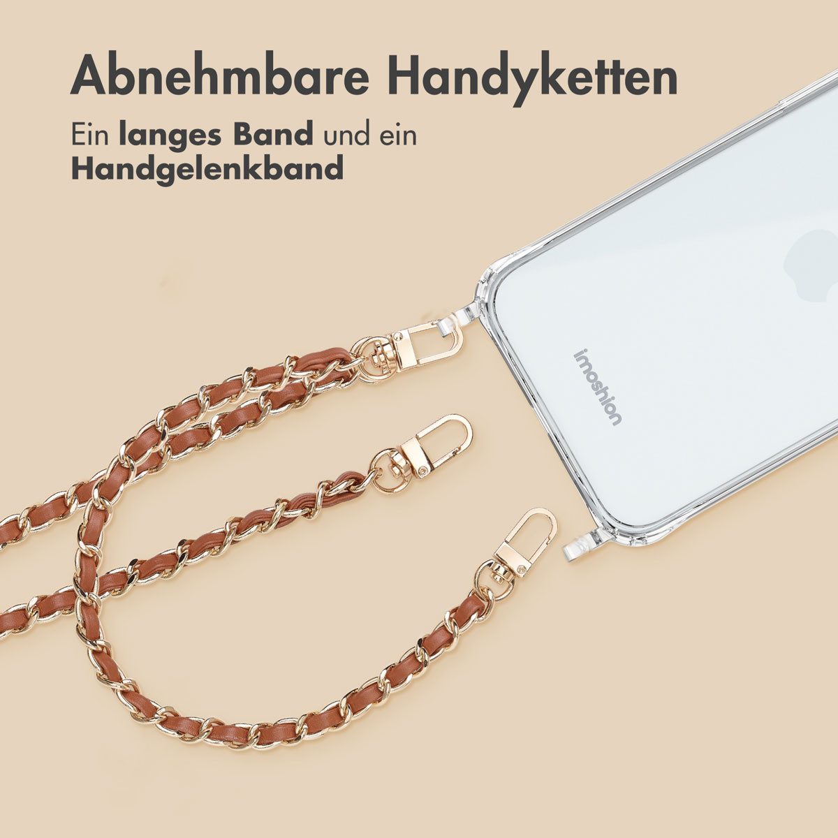 imoshion Smartphone-Tragegurt imoshion PU Leder Handyketten Set – Braun, (2-tlg) – Bild 2 von 5