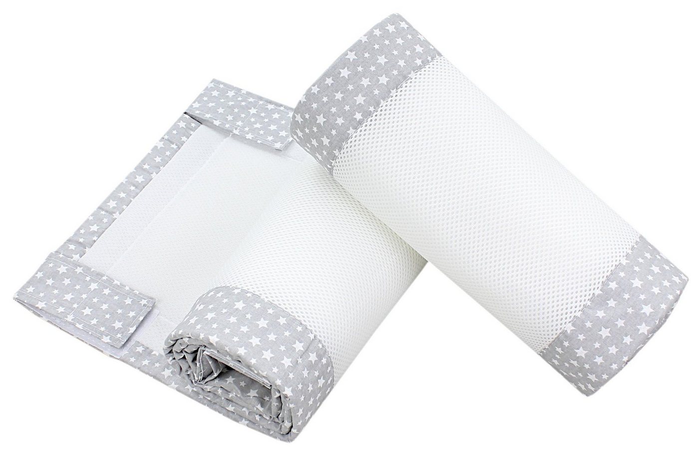 TupTam Bettnestchen TupTam Gitterstäbe Schutz Netz Babybett Nestchen 3D Mesh 2 Pack