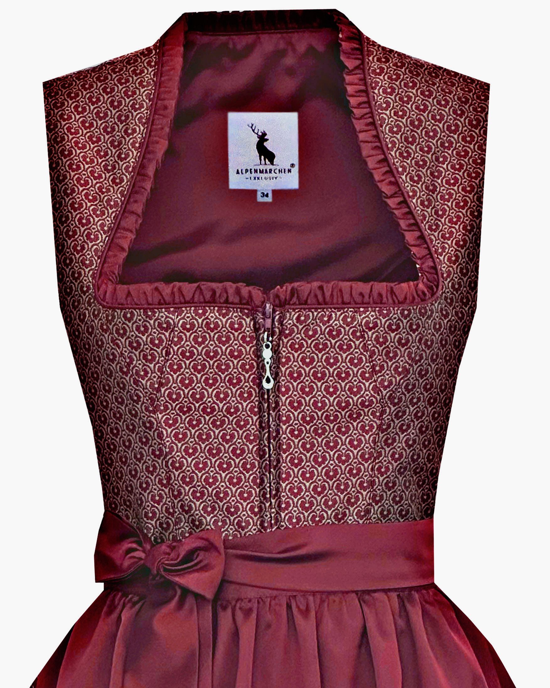 Alpenmärchen Dirndl Midi Dirndl Liane in Dunkelrot - ALM1055 günstig online kaufen