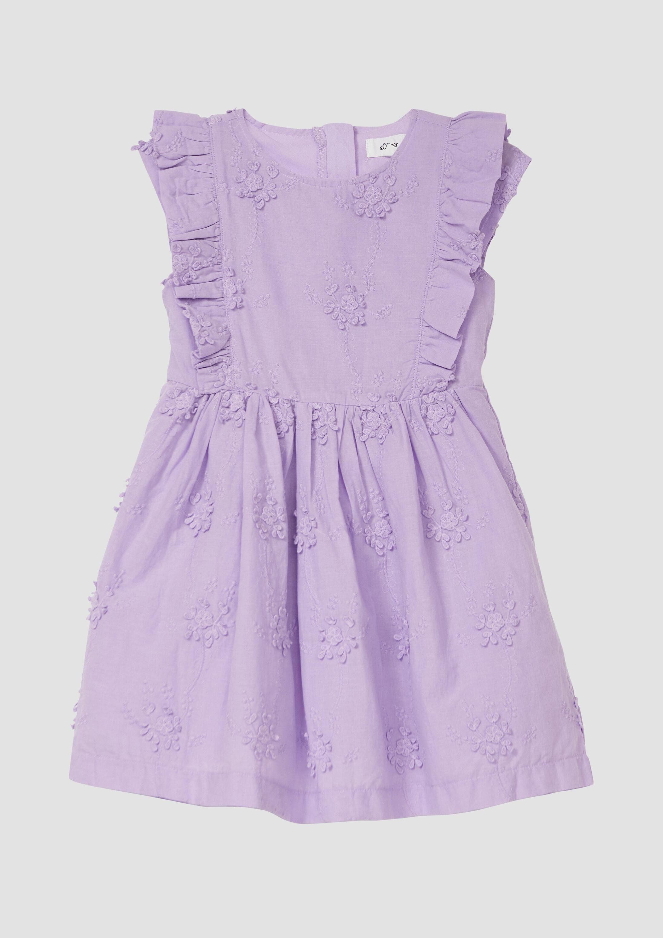 s.Oliver Minikleid Kleid Kurzes Kleid mit Flügelärmeln und floraler Stickerei