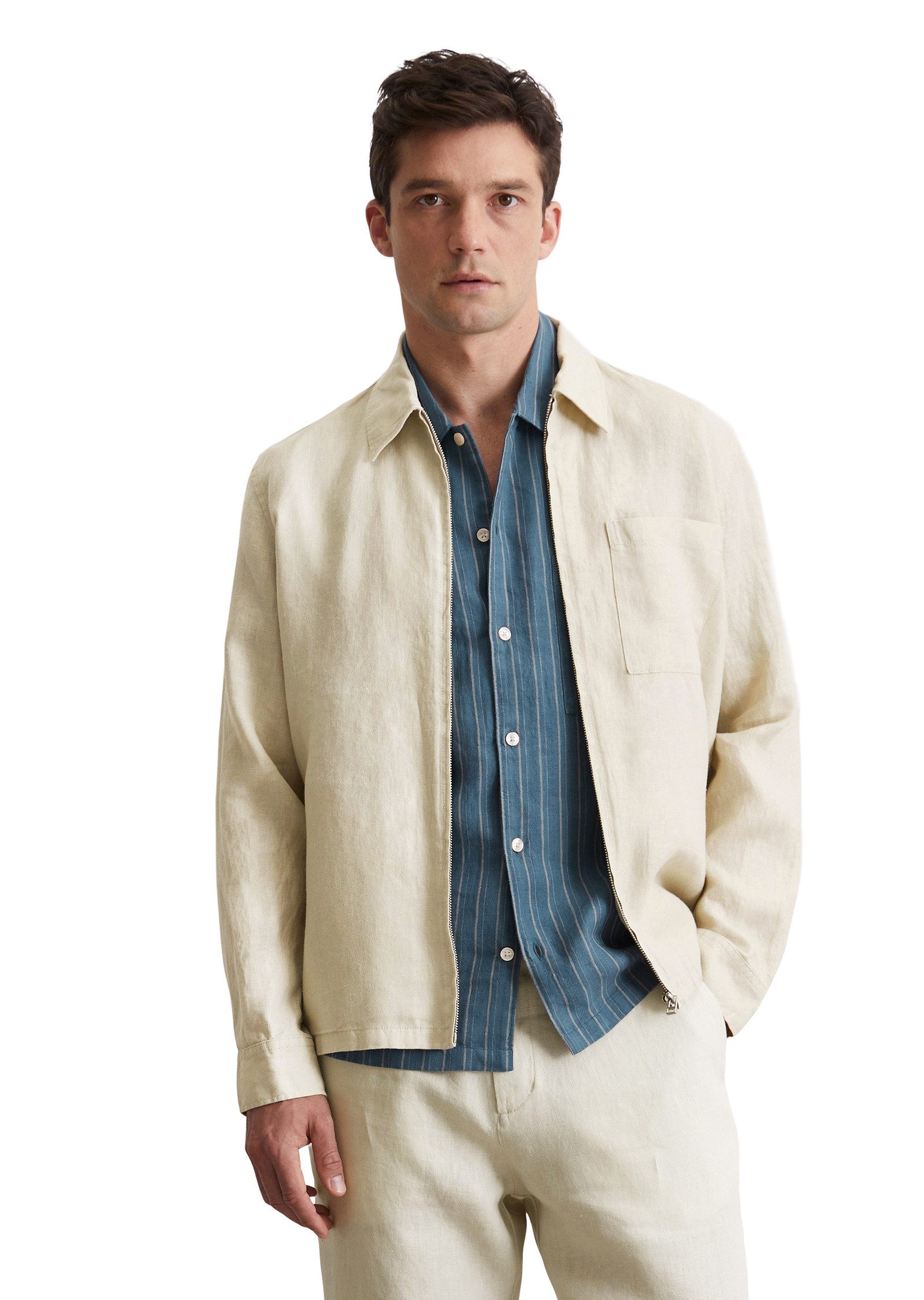 Kurzjacke aus reinem Leinen