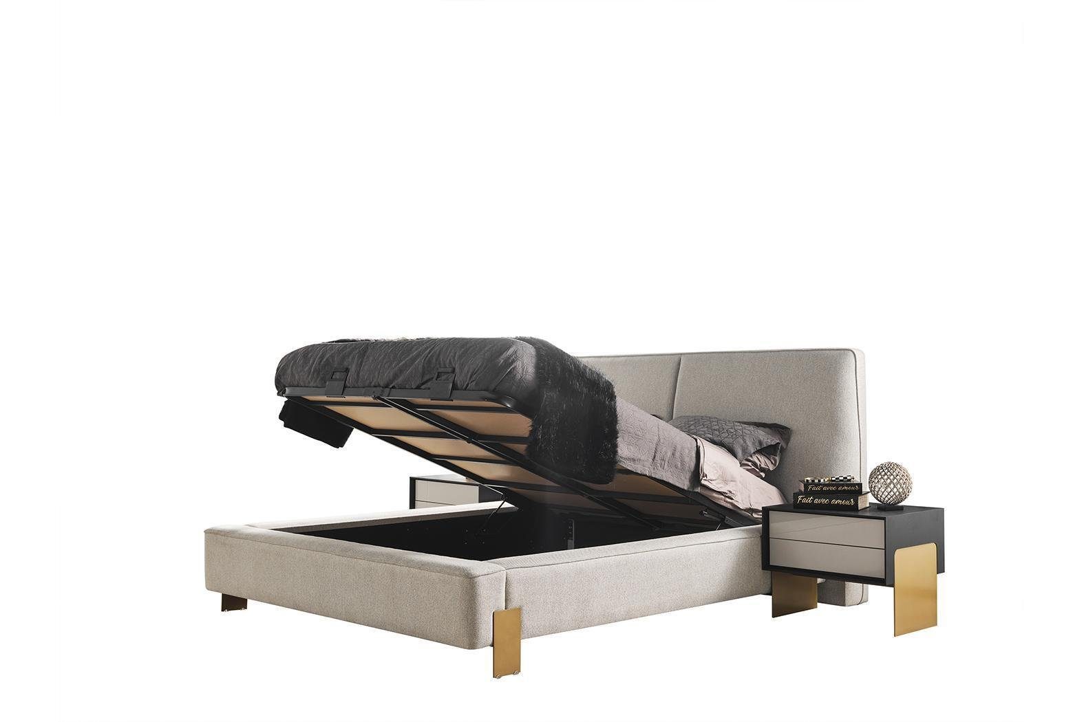 JVmoebel Schlafzimmer-Set Schlafzimmer Set Bett neu 5tlg, Europe In Made Luxus Nachttische Schminktisch 2x