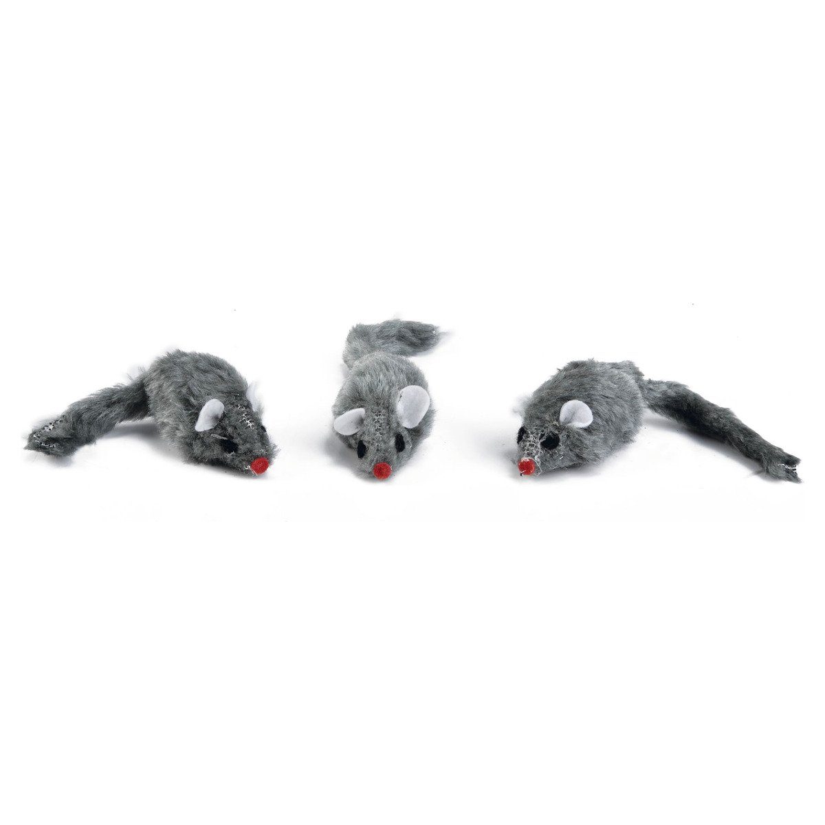Beeztees Tierkuscheltier Katzenspielzeug Maus grau - 3 Stück günstig online kaufen
