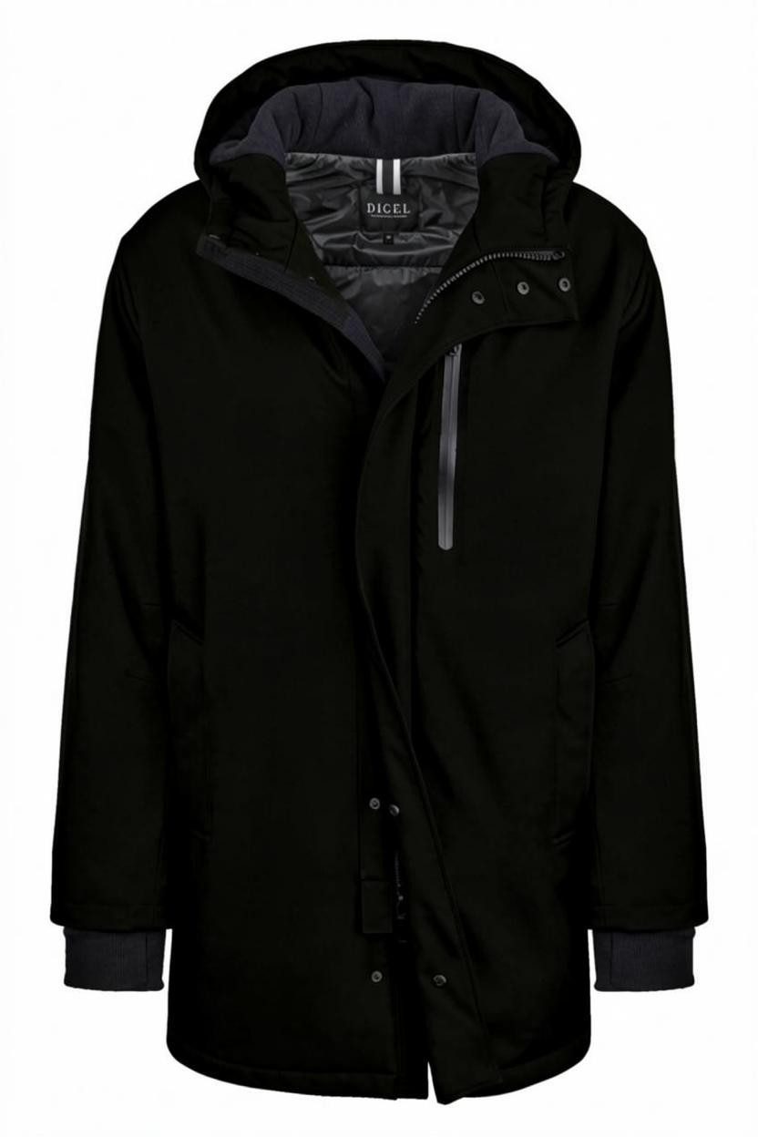 Digel Allwetterjacke DIGEL Herren Winterparka Schwarz mit Kapuze große Größen