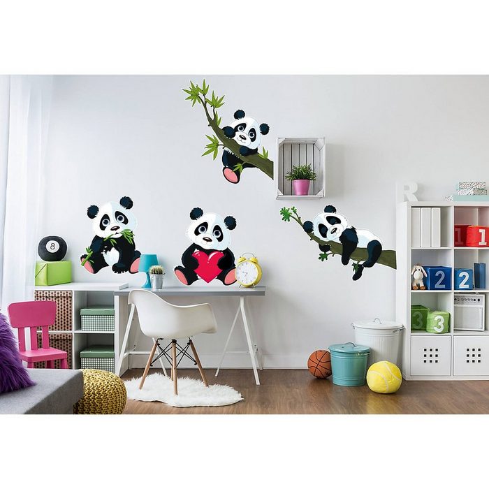 Wall-Art Wandsticker Wandsticker Panda XXL Set 145 x 41 cm