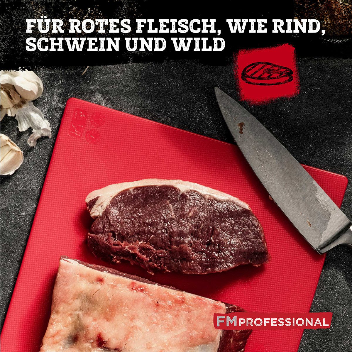 FMprofessional Schneidebrett extra großes Brett aus Kunststoff, Kunststoff, (1-St), Profi Gastro Schneidebretter – spülmaschinenfest, ca. 45 x 30 cm