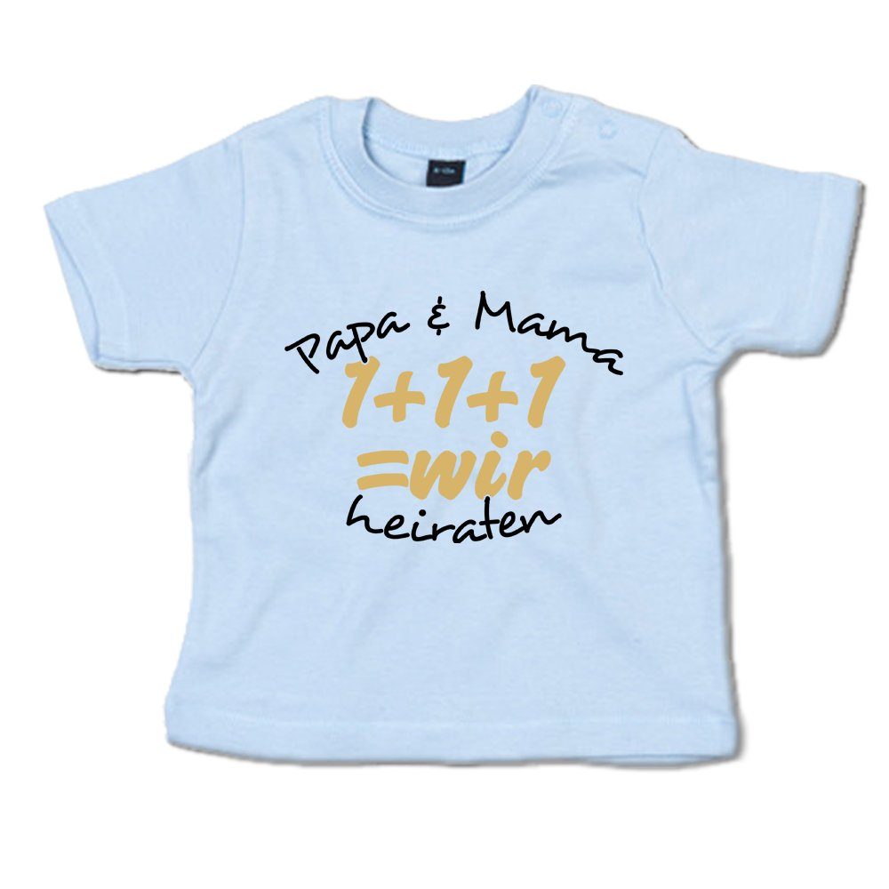 ᐅ Ggraphics TShirt Papa & Mama heiraten 1+1+1=wir mit Spruch