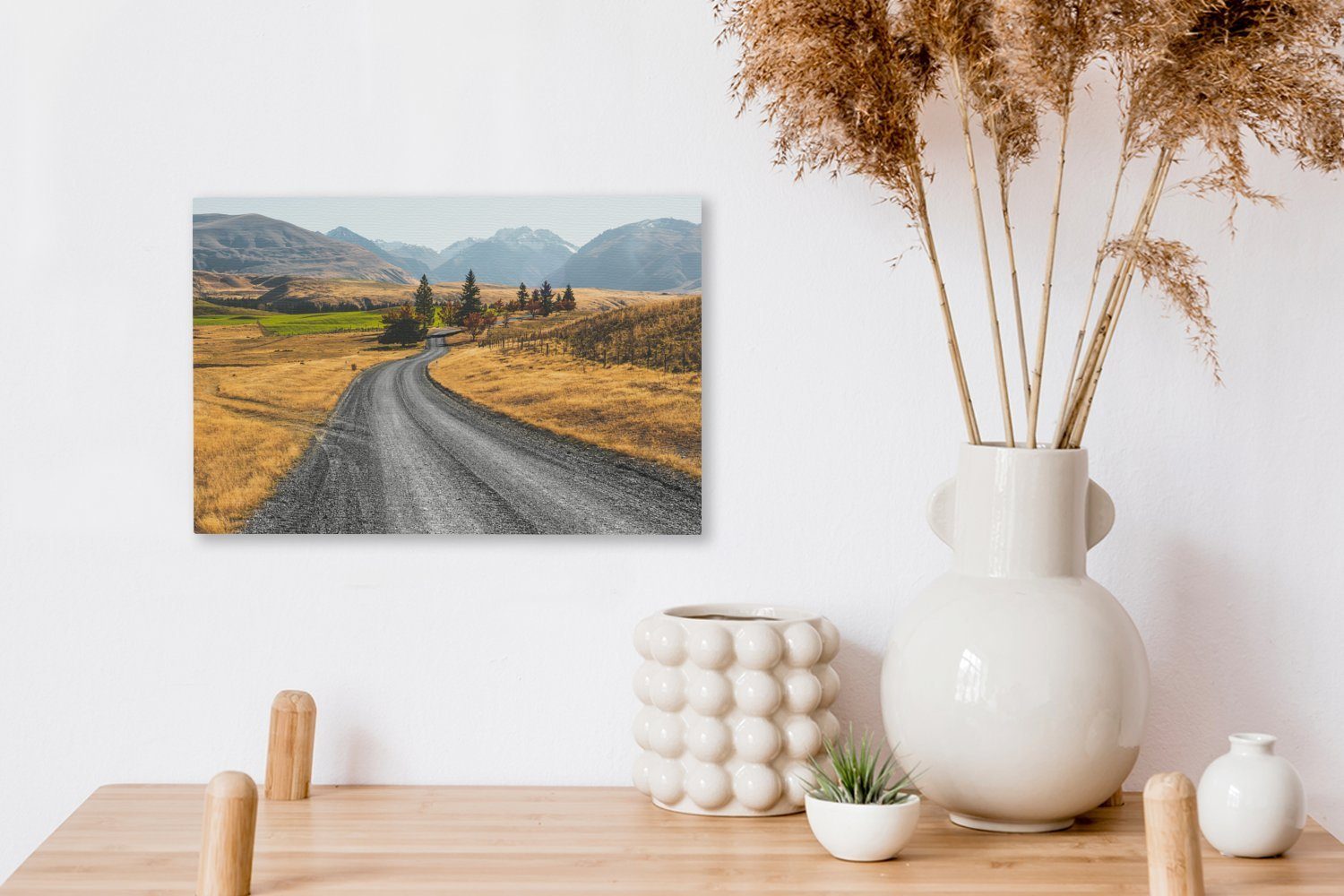 30x20 St), (1 Leinwandbild Aufhängefertig, New Fotodruck, Wandbild Leinwandbilder, Zealand Wanddeko, OneMillionCanvasses® cm Road