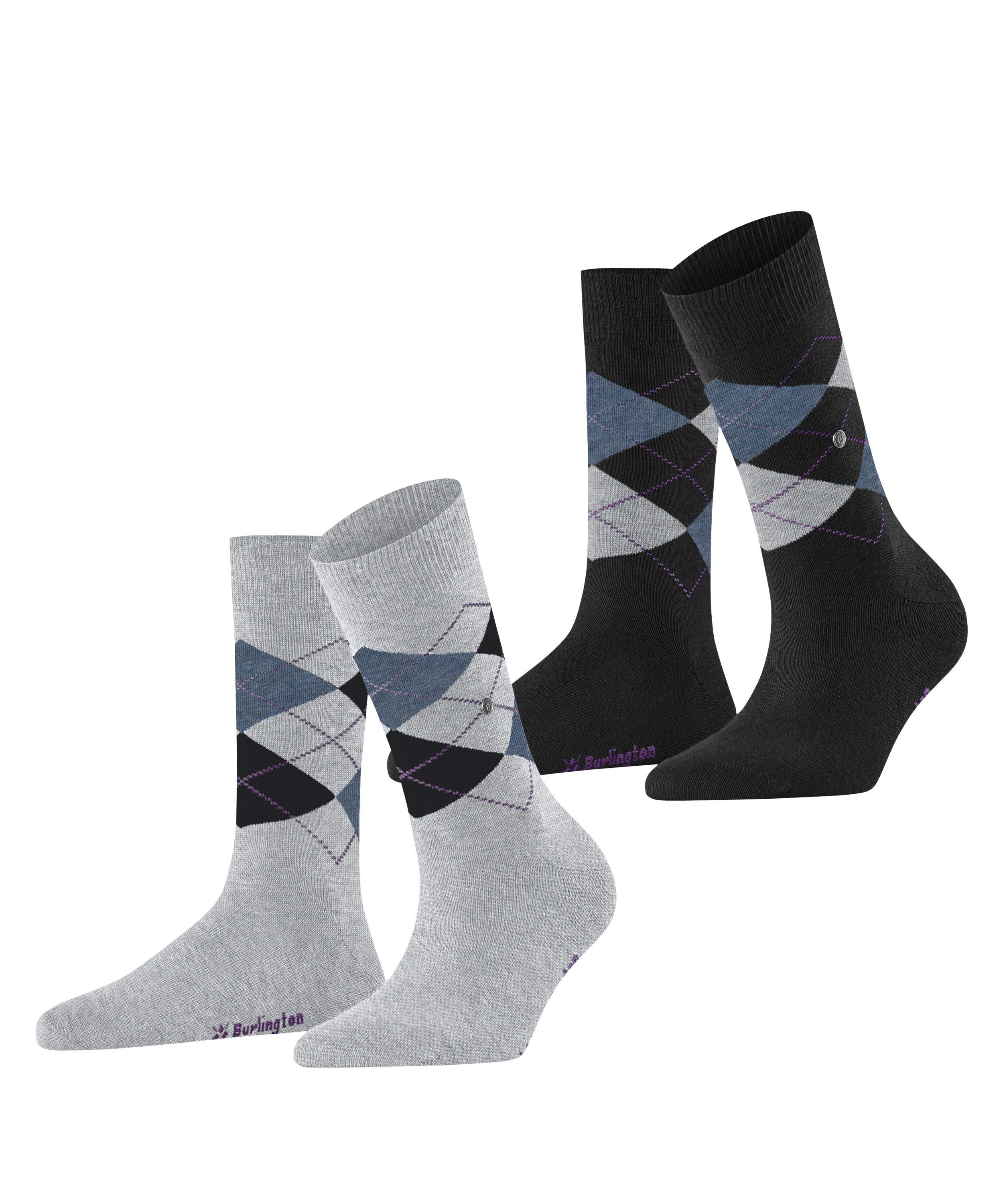 Burlington Socken Everyday Argyle (3er Pack) atmungsaktiv