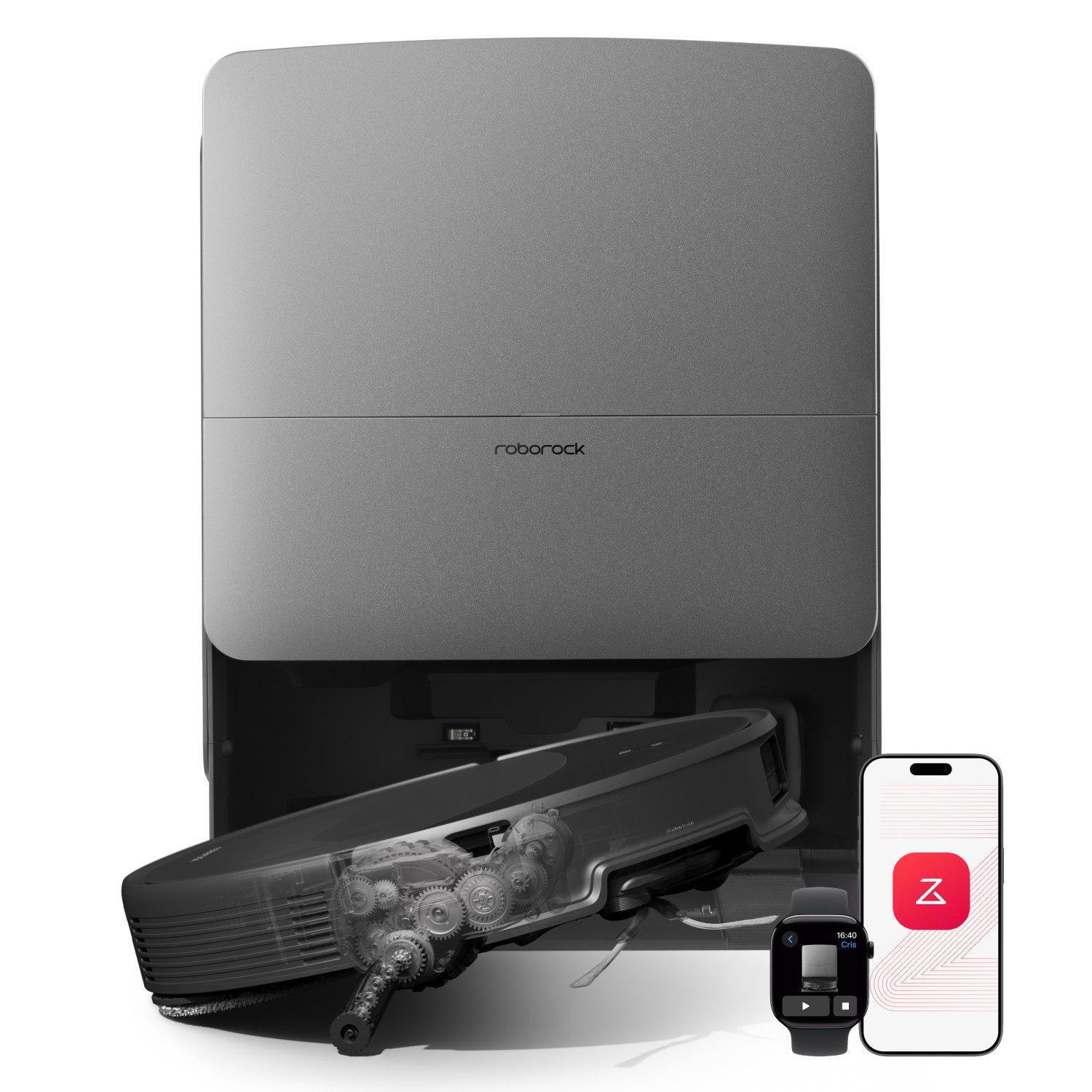 Roborock Saugroboter mit Wischfunktion roborock Saros 20, 36.000 Pa, Brandneues RockDock, AdaptiLift Chassis 3.0, 7,95cm Ultra-Slim Design,StarSight System 2.0