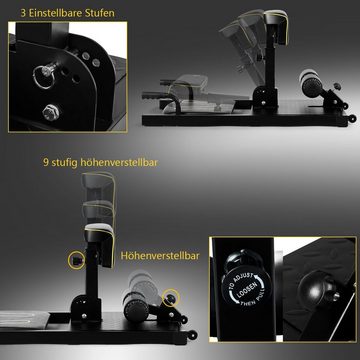 COSTWAY Multitrainer Kniebeugentrainer, höhenverstellbar, mit Rädern