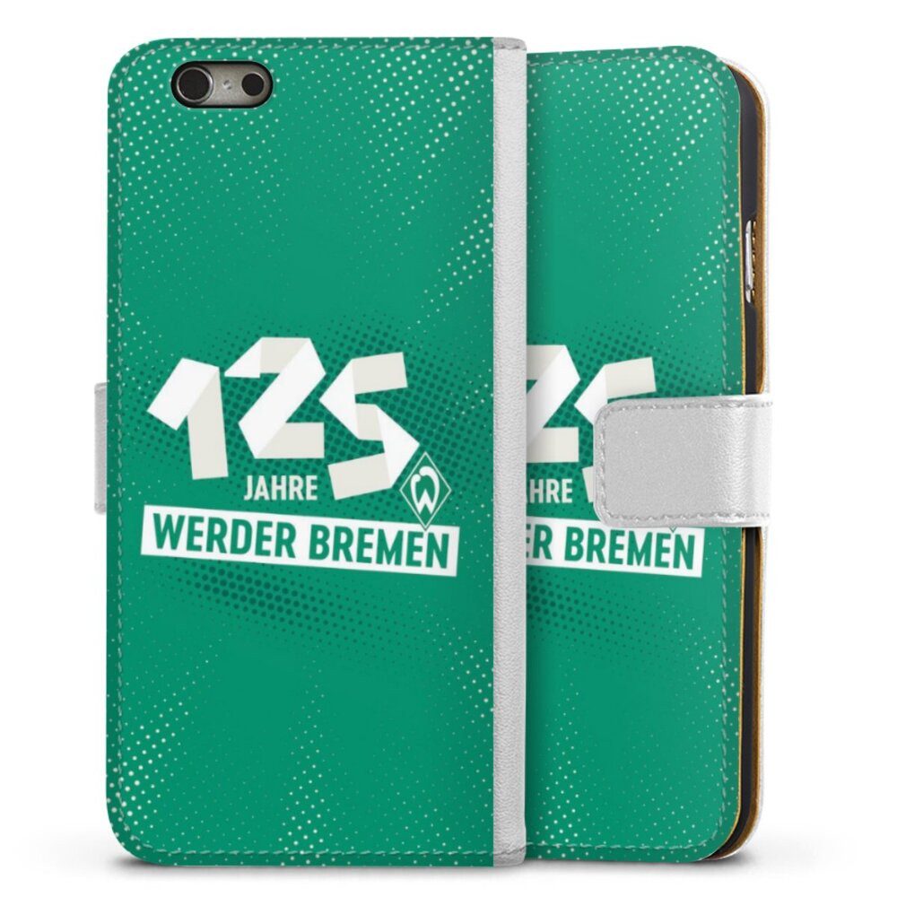 DeinDesign Handyhülle 125 Jahre Werder Bremen Offizielles Lizenzprodukt, Apple iPhone 6s Hülle Handy Flip Case Wallet Cover Handytasche Leder