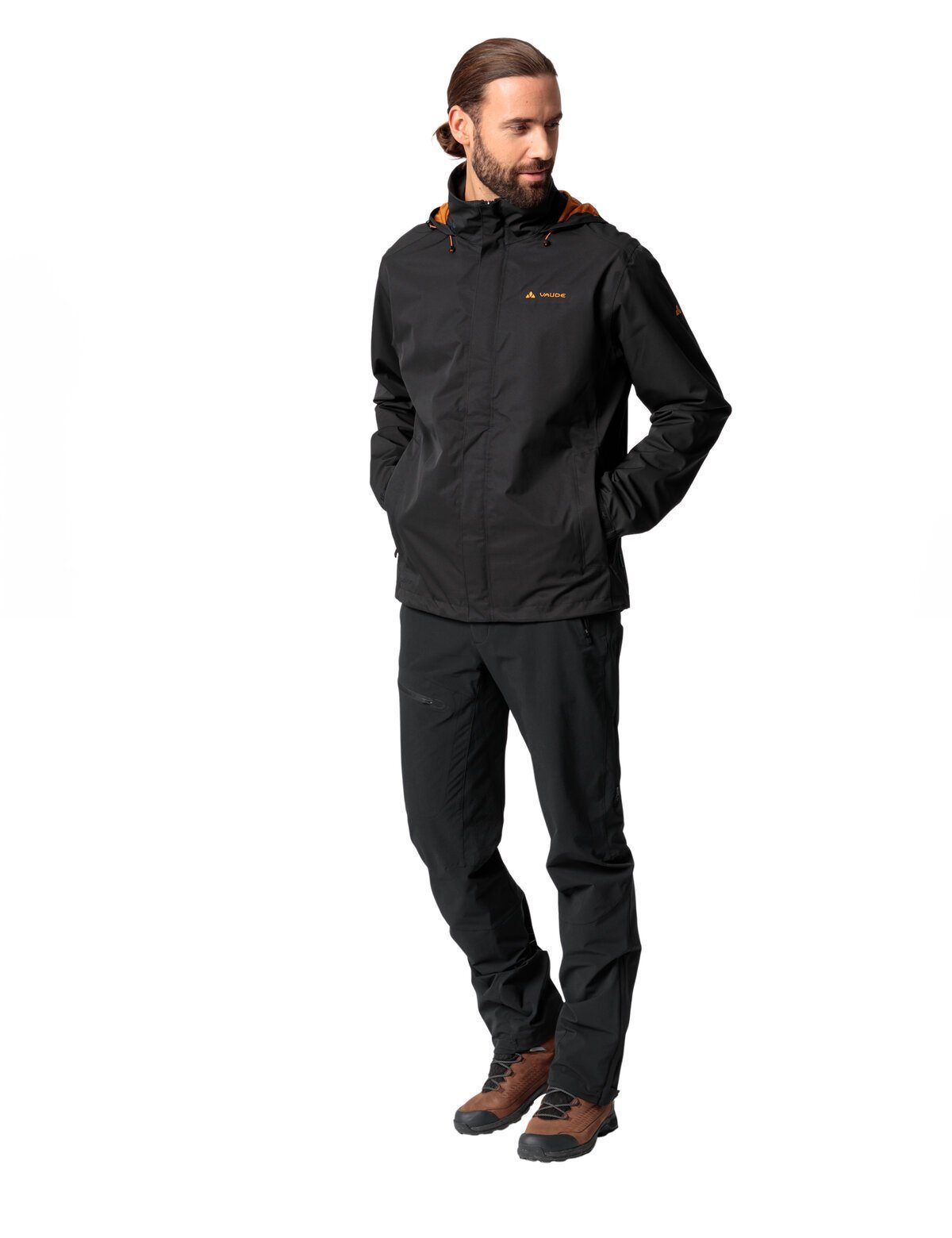 Light Men's Jacket kompensiert VAUDE (1-St) Klimaneutral Outdoorjacke black/silt brown Escape