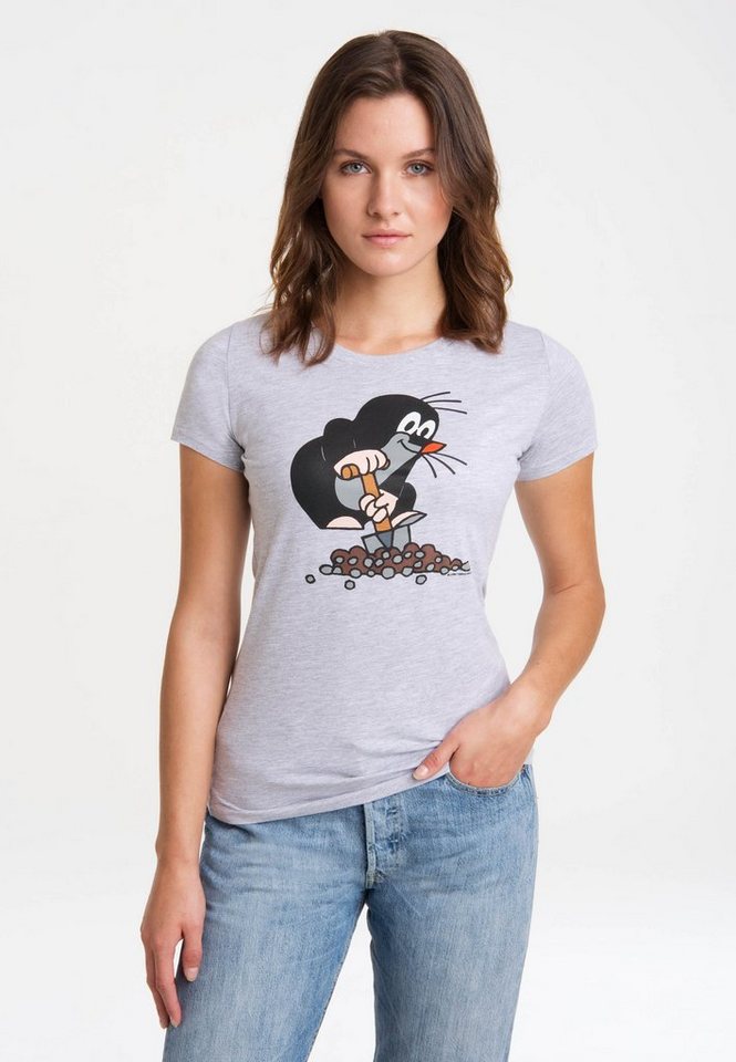 LOGOSHIRT T-Shirt Der kleine Maulwurf mit lizenziertem Originaldesign, Aus  reiner Baumwolle im Slim Fit-Schnitt gefertigt