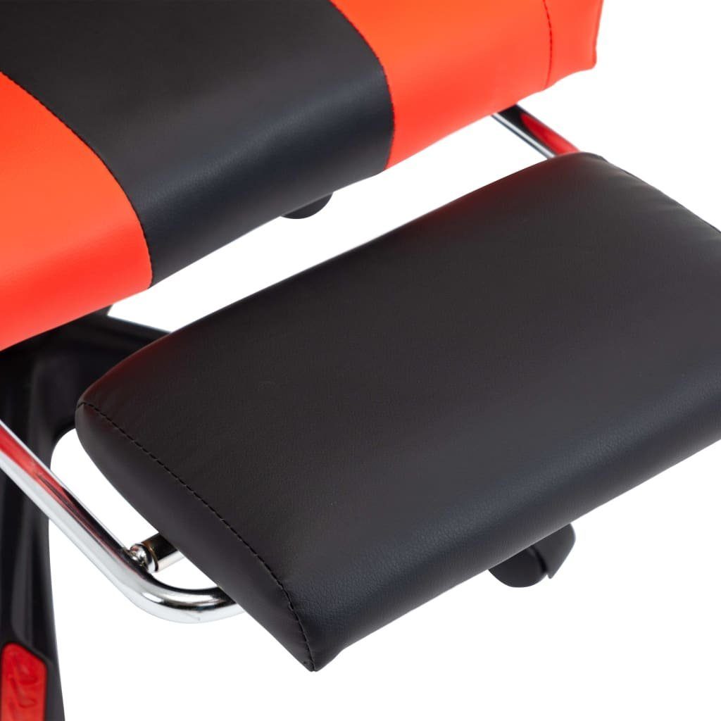 | Rot Gaming-Stuhl Rot vidaXL und Bürostuhl schwarz Schwarz Kunstleder und (1 mit Fußstütze schwarz St) Rot und