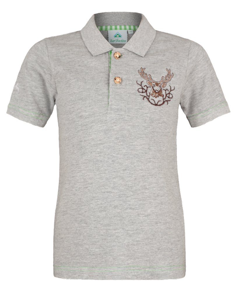 T-Shirt Kinder Poloshirt 'Benjamin' mit Hirschstickerei