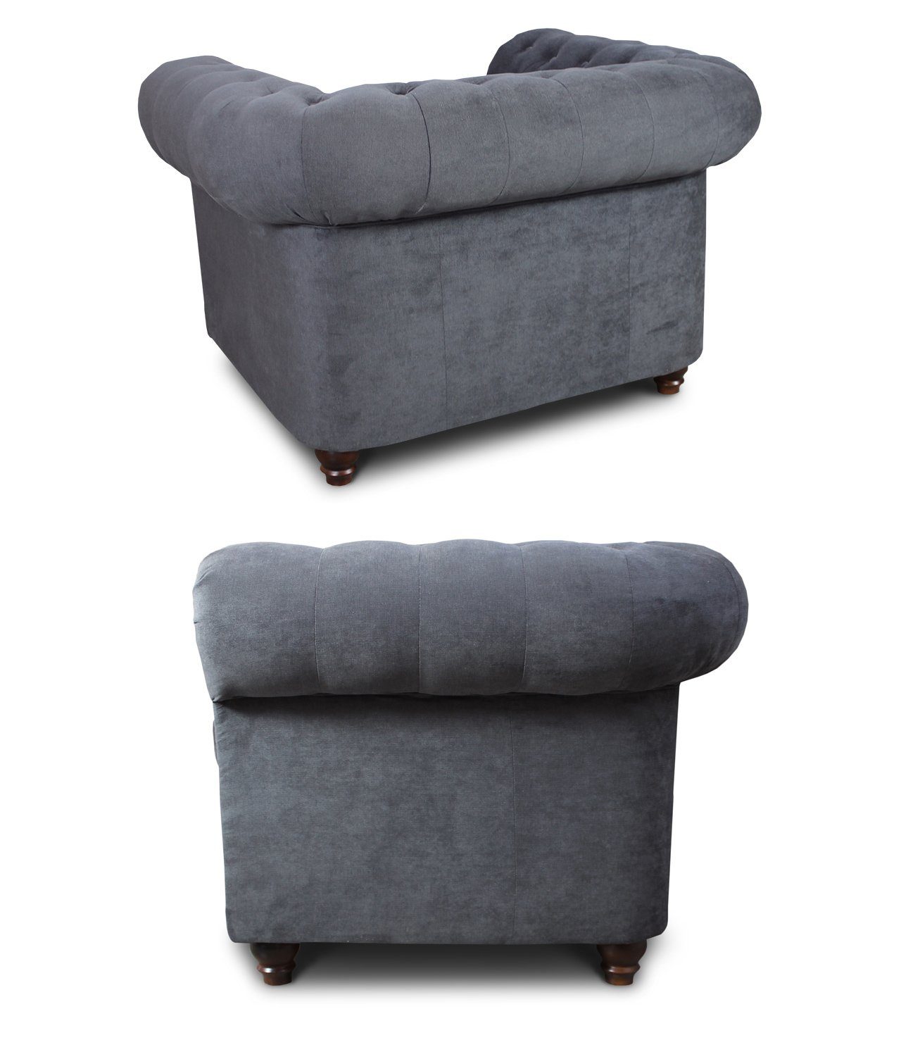 Sofnet Sessel, Asti Glamour Couch Ohrensessel Sofagarnitur, 1, Chesterfield