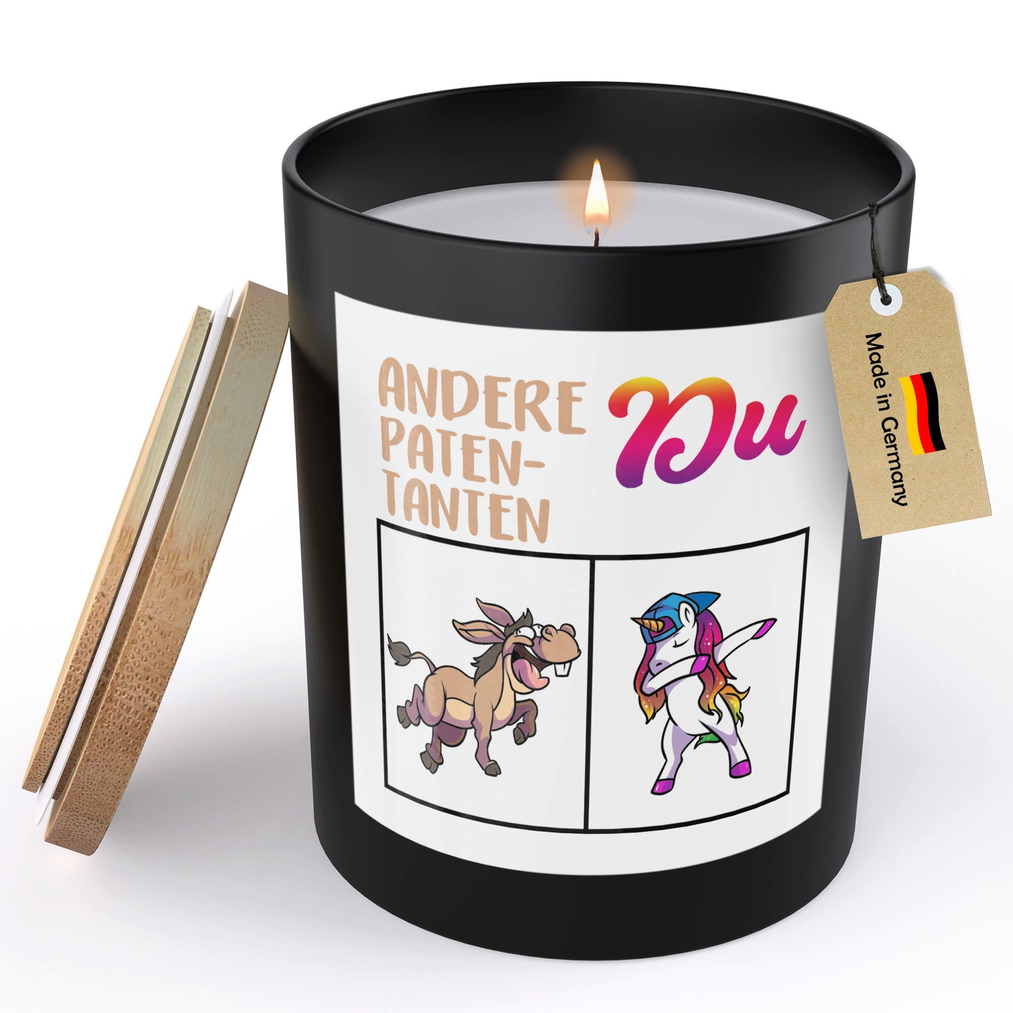 22Feels Duftkerze Deko Patentante Geschenk Patin Taufpatin Geburtstag Weihnachten Frauen, MADE IN GERMANY, Europäisches Sojawachs, Handgegossen