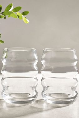Next Longdrinkglas Scandi Gläser mit Riffelung, 2er-Set, Glas