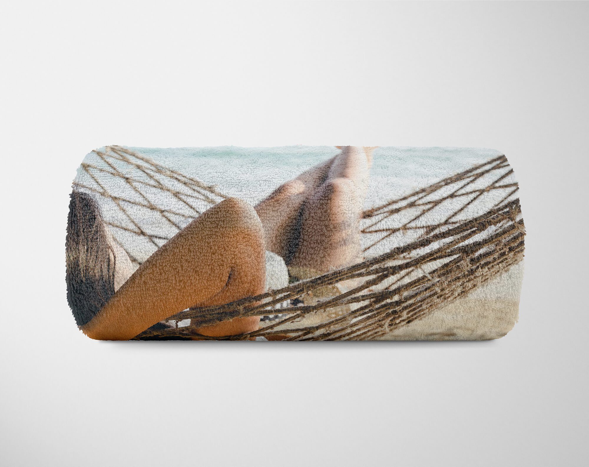 Baumwolle-Polyester-Mix Urlaub, Kuscheldecke Fotomotiv Art Handtuch Saunatuch Sinus mit Meer Handtuch Handtücher Strand (1-St), Strandhandtuch
