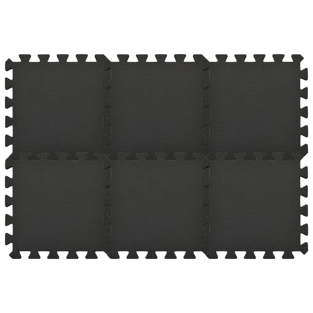 vidaXL Bodenmatte Bodenmatten 54 Stk. 4,86 m² EVA-Schaumstoff Schwarz