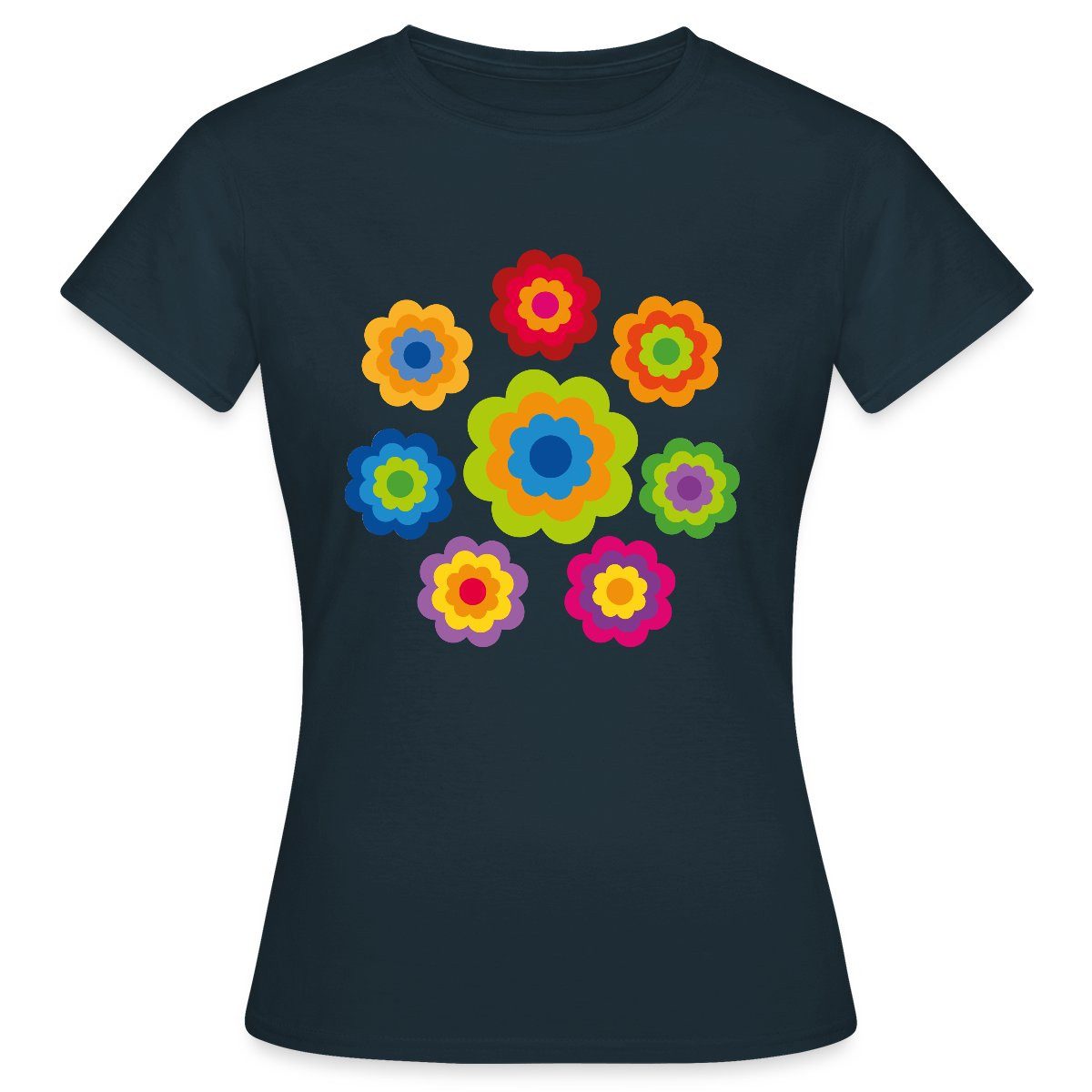 Spreadshirt T-Shirt 70er Jahre Hippie Flower günstig online kaufen