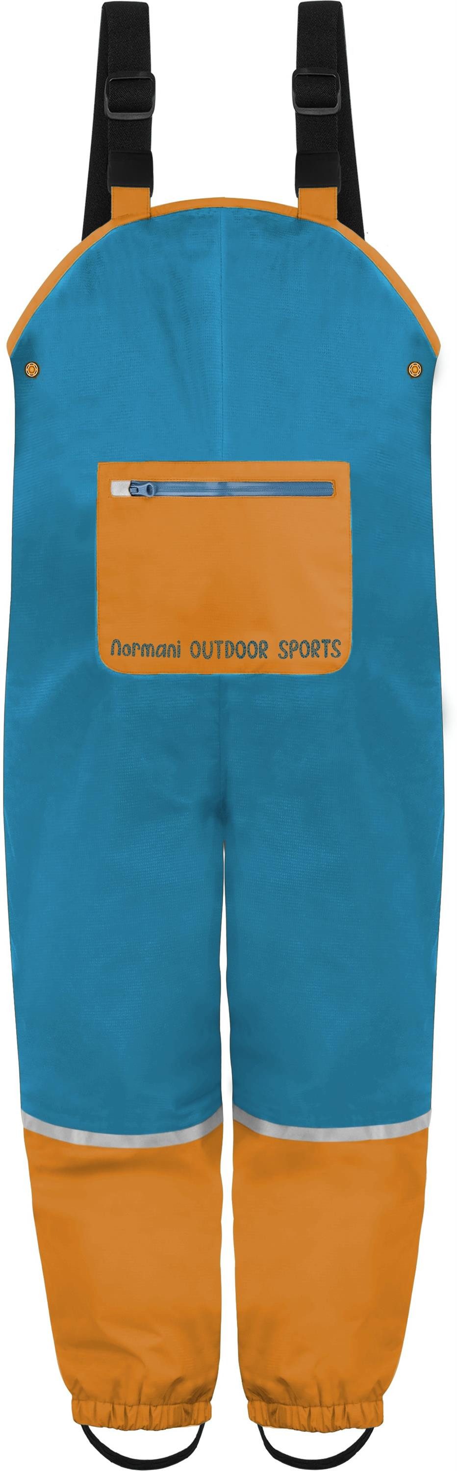 normani Regenhose Kinder Regenhose mit Hosenträgern Waller Ungefütterte Matschhose Latzhose Überziehhose mit Brusttasche