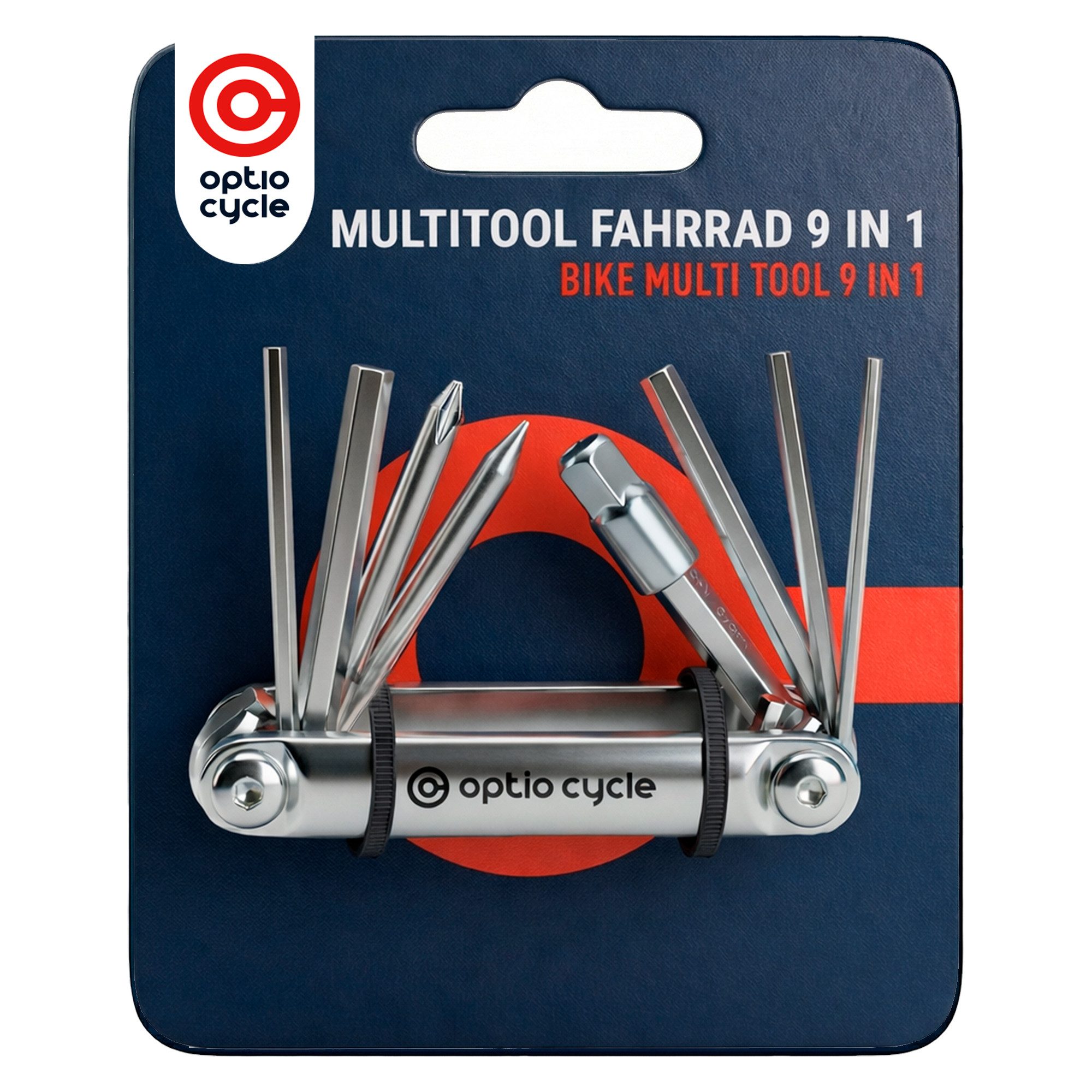 Optio Cylce Multitool Optio Cycle Fahrrad Multitool 9-in-1 Mini Werkzeugset MTB, Rennrad