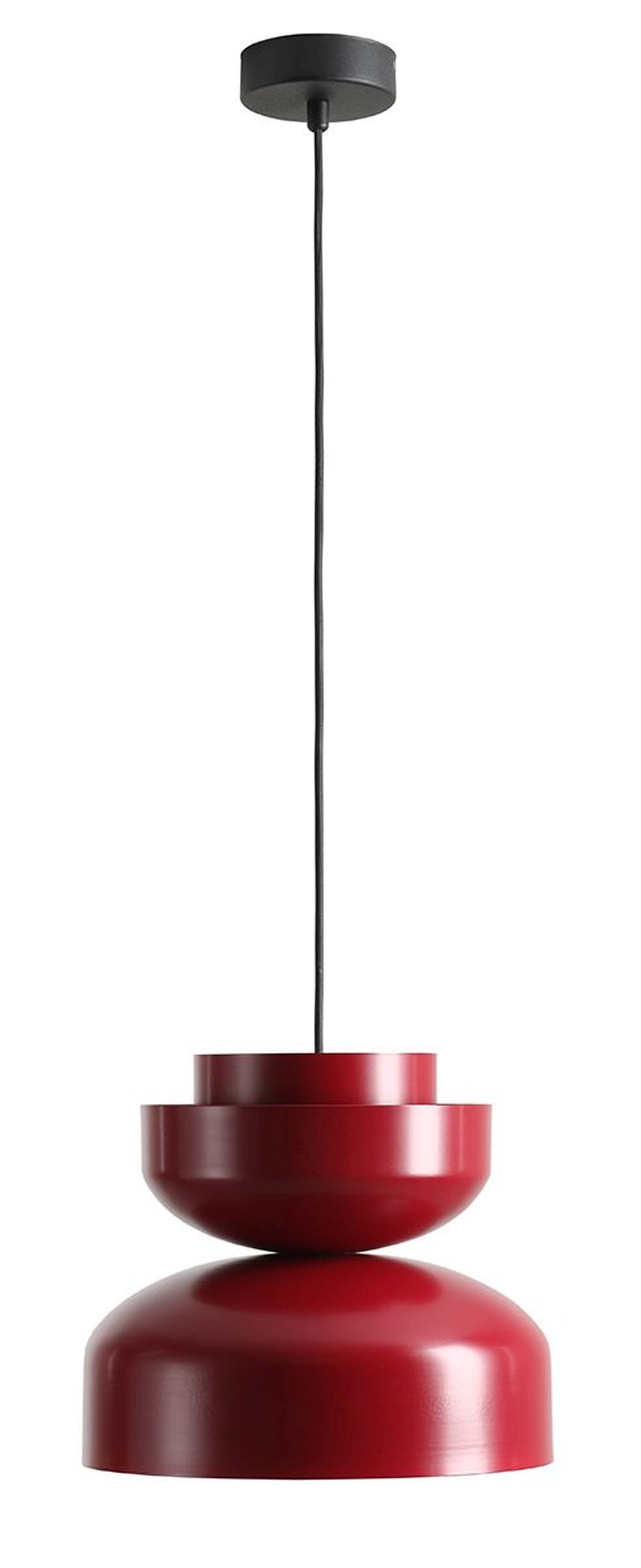 Licht-Erlebnisse Pendelleuchte FARO, ohne Leuchtmittel, Metall E27 Ø 30 cm H: max. 230 cm Rot rund Modern