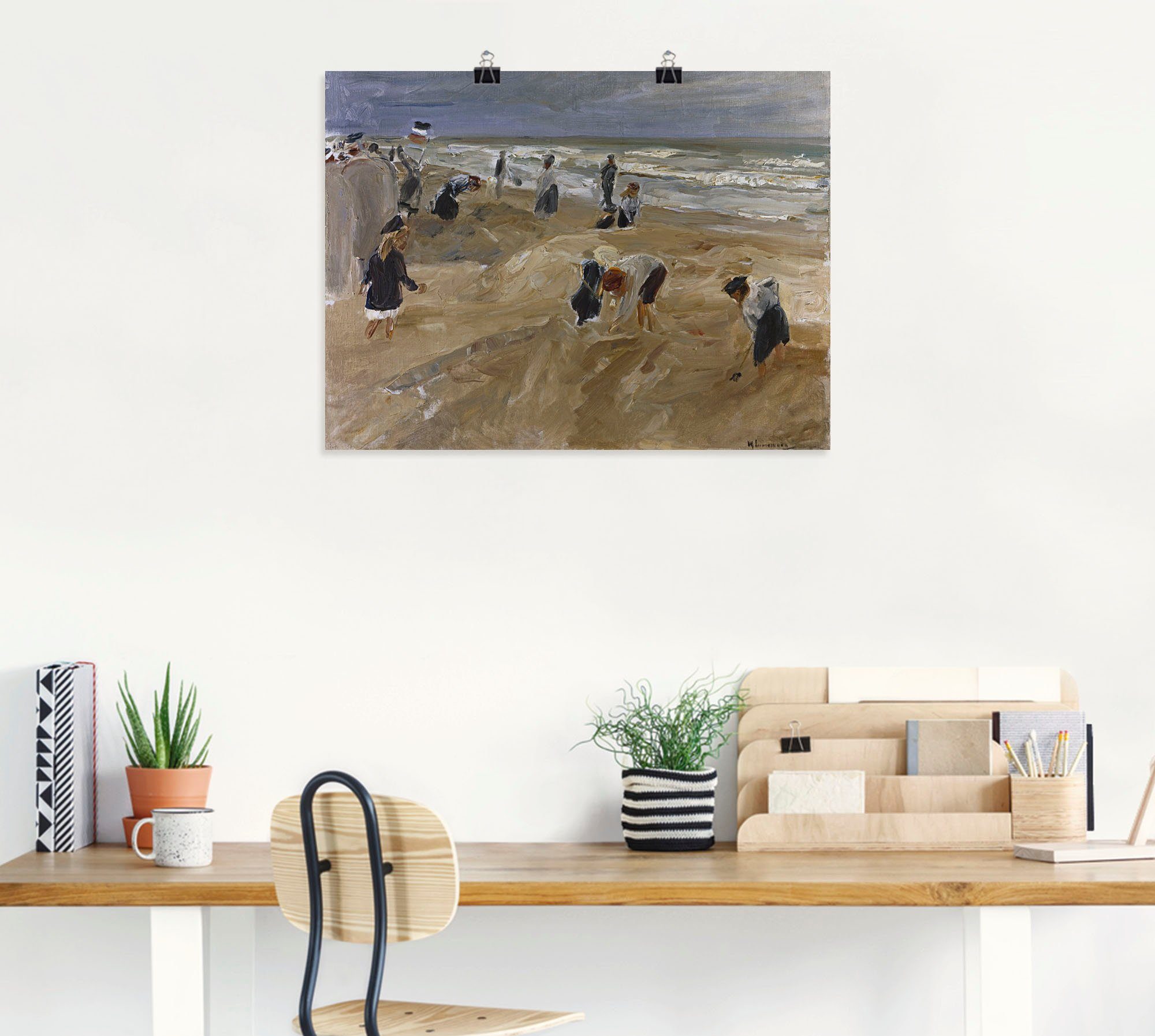 Gruppen (1 Leinwandbild, Poster Noordwijk. oder Familien Wandbild als Größen Strandscene Wandaufkleber 1908, St), in & versch. Artland in