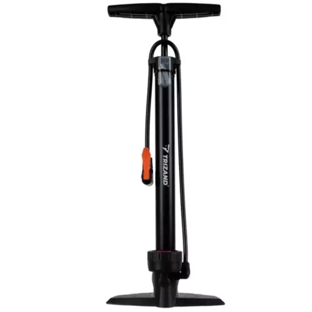 Trizand Luftpumpe Standpumpe Bodenpumpe Durckanzeige (Spar-Set, 1-tlg., Universal), Integriertes Manometer in BAR und PSI zeigt präzise den Druck