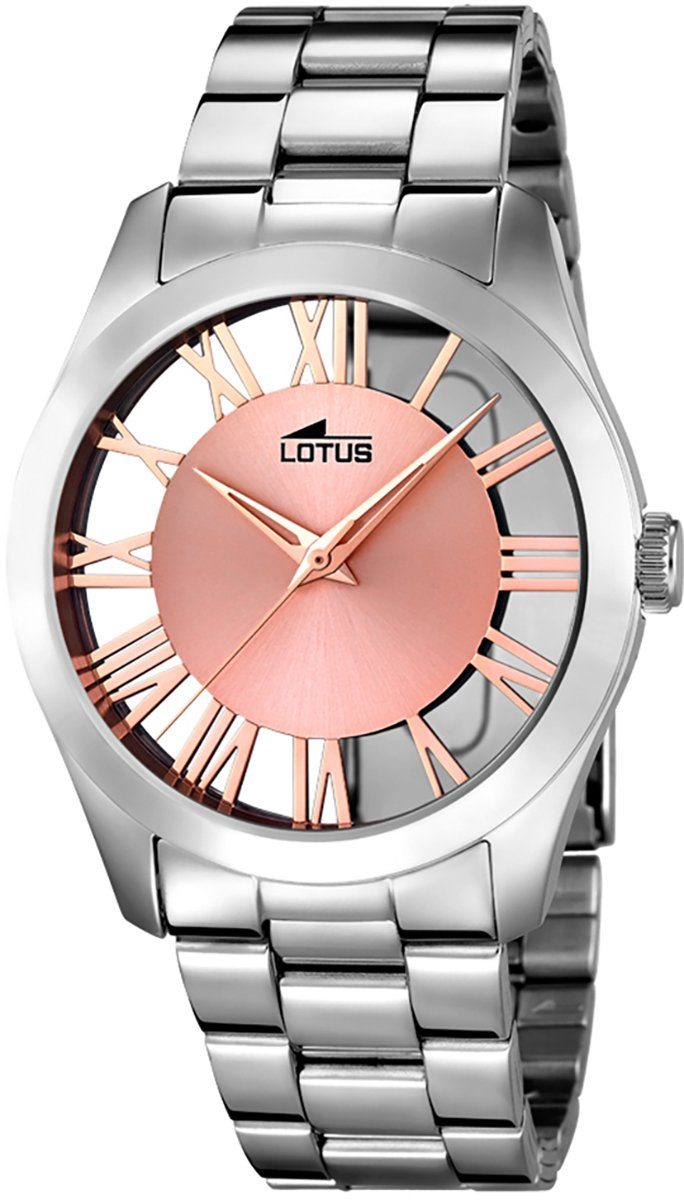 Lotus Quarzuhr Lotus Damen Uhr Elegant L18122/1 Stahl, Damen Armbanduhr rund, Edelstahlarmband silber