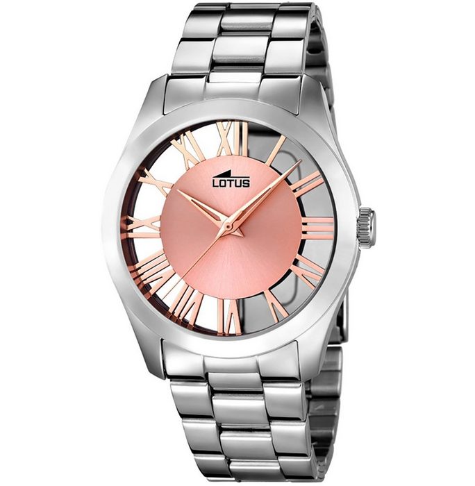 Lotus Quarzuhr Lotus Damen Uhr Elegant L18122/1 Stahl (Armbanduhr) Damen Armbanduhr rund Edelstahlarmband silber