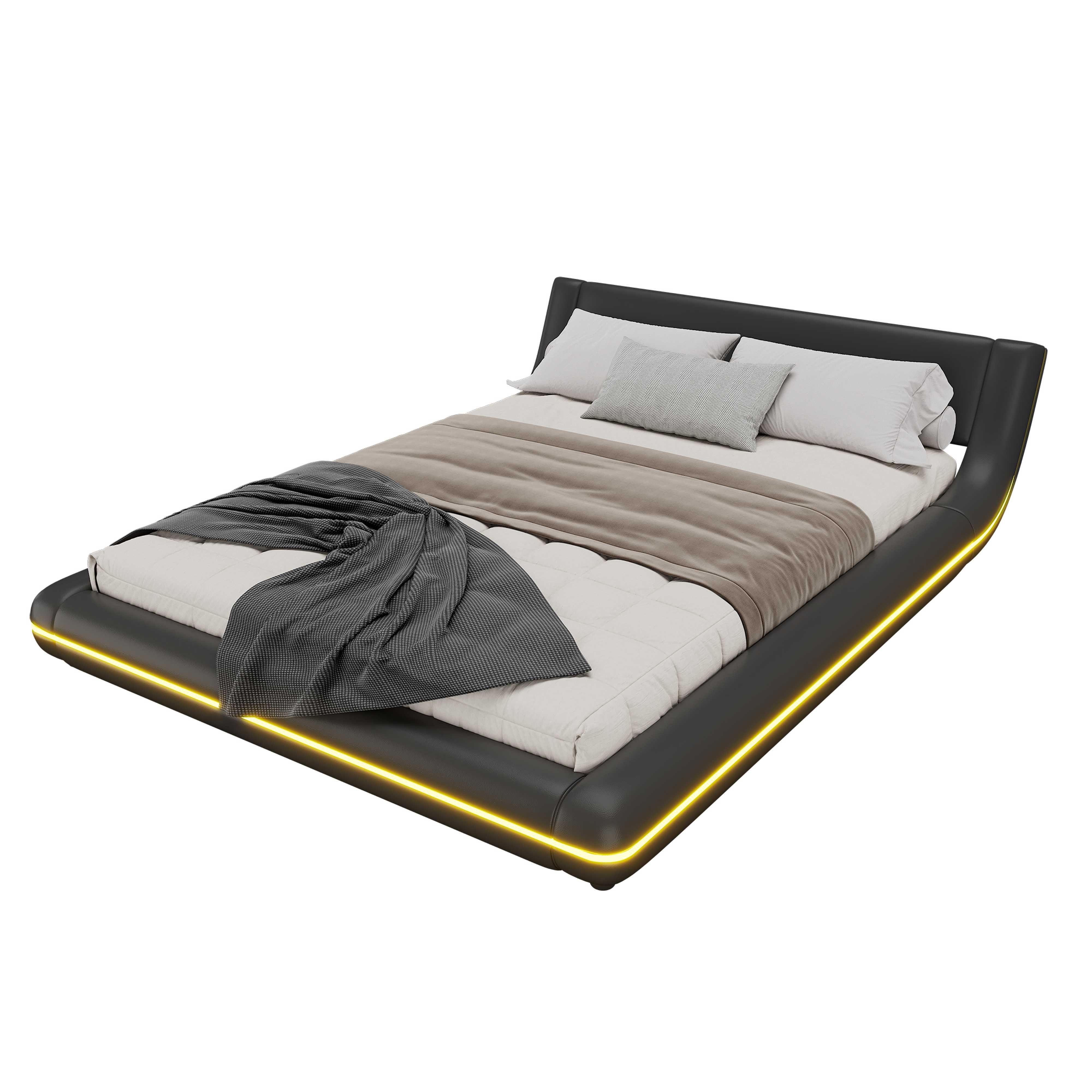 BlingBin Polsterbett Bodenbett (1-tlg., mit LED-Umgebungsbeleuchtung, 24-Ta günstig online kaufen