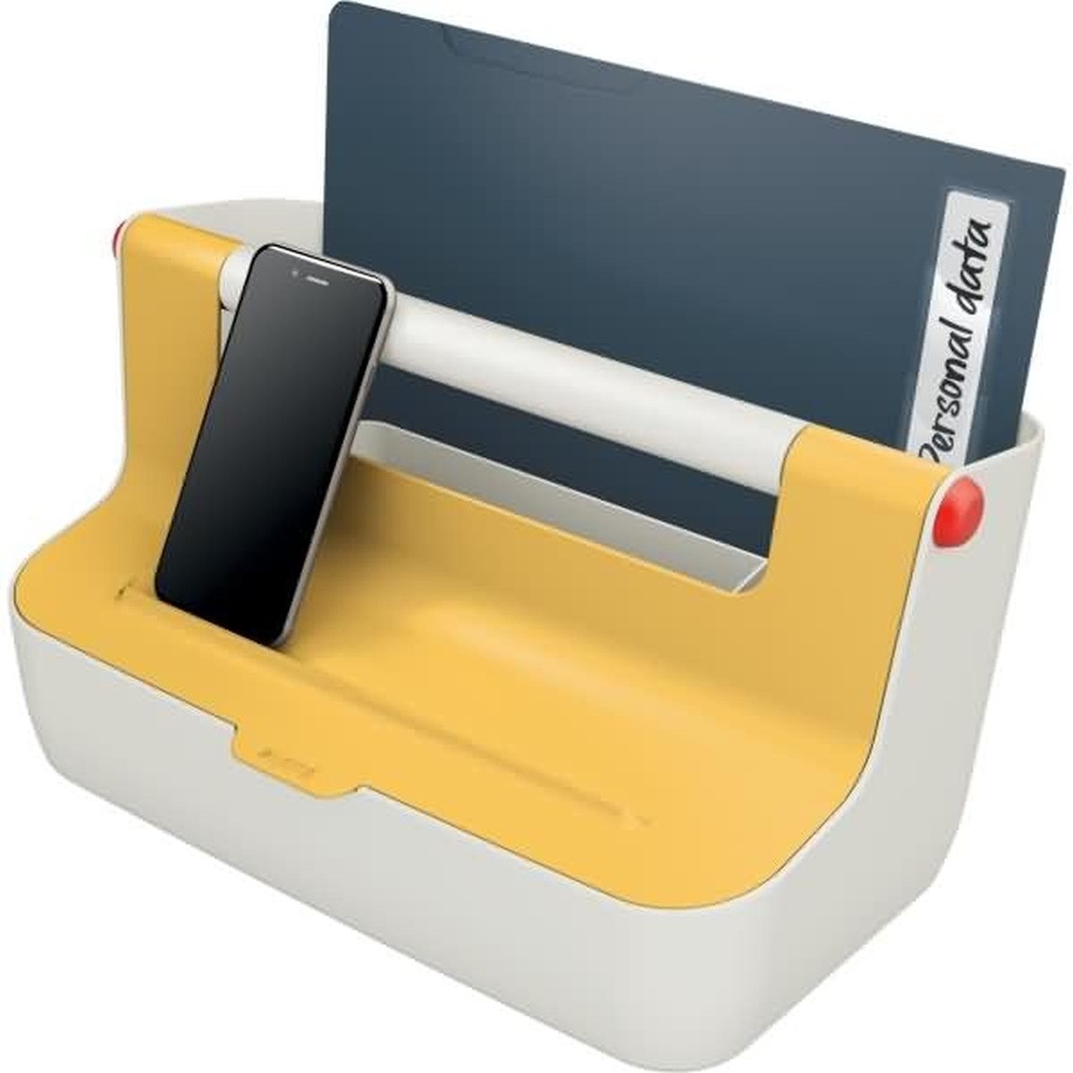 LEITZ Tischaufsatz Mobile Aufbewahrungsbox Cosy ABS-Kunststoff hellgrau/gelb