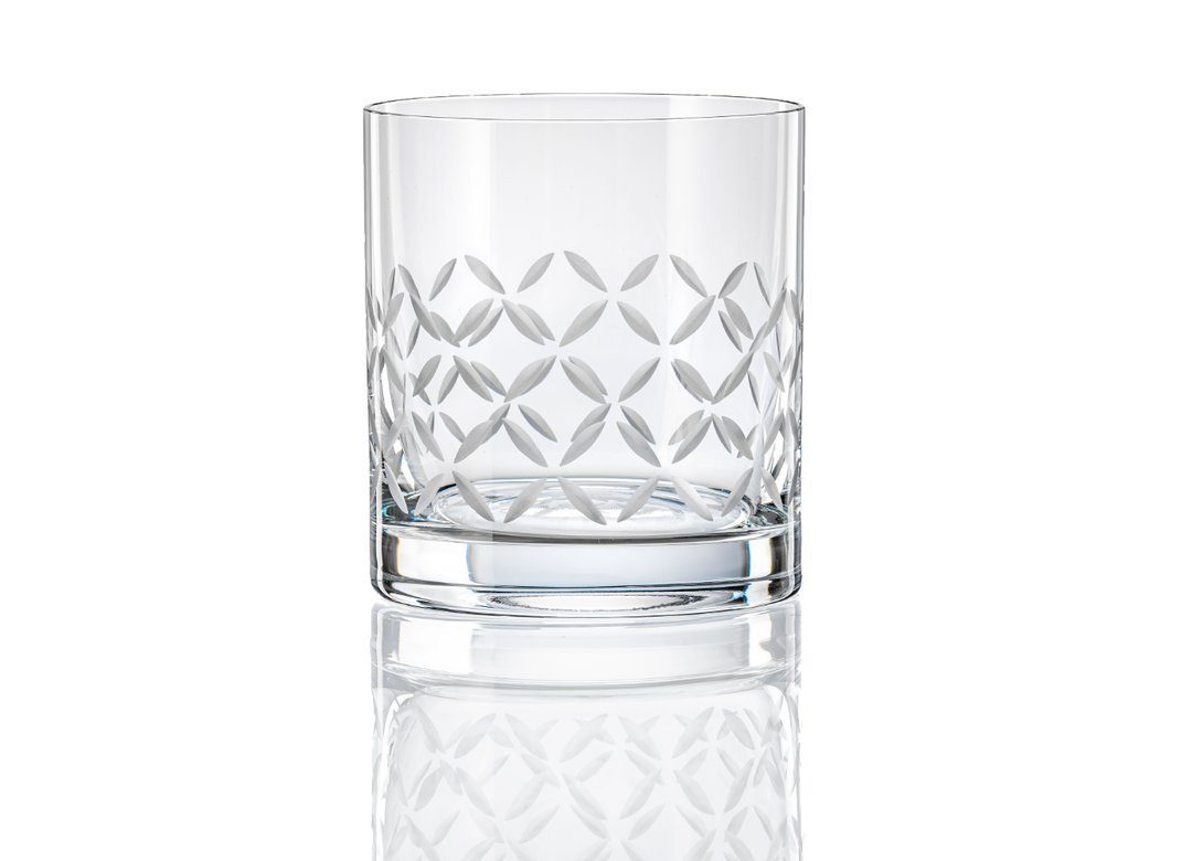 Crystalex Whiskyglas Barline BM778, Kristallglas matt geschliffen, 280 ml,  4er Set