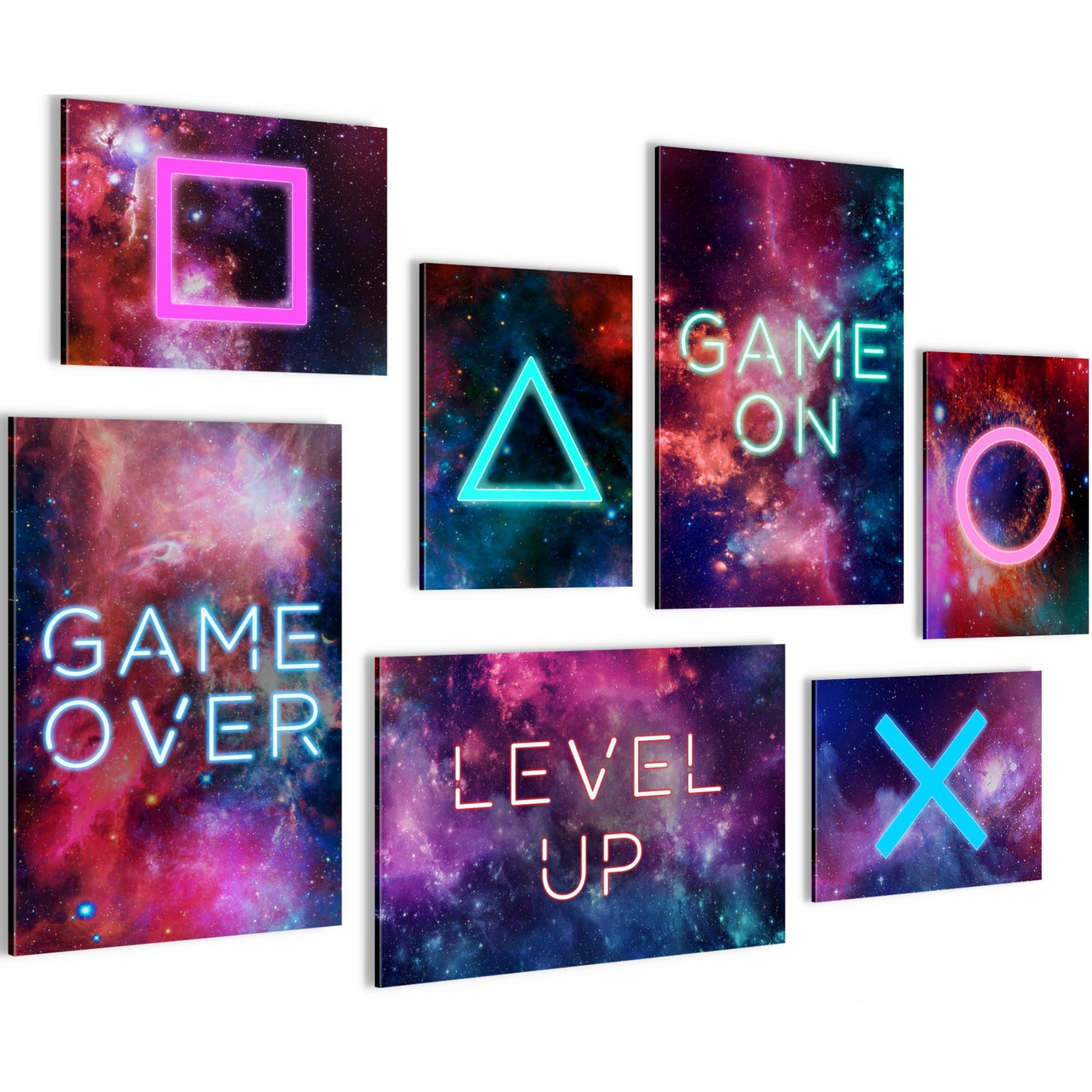 Novart Wandbild Spielkonsole Gaming AUFHÄNGFERTIG Gamer Kinderzimmer Junge Teenager, 147L x 104B cm