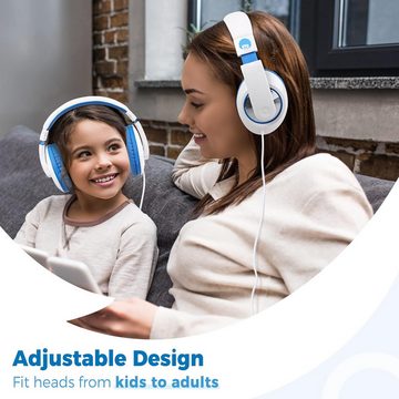 RockPapa Kinder-Kopfhörer (Das stilvolle Design aus hochwertigen Materialien macht sie langlebig,Mit 1,5 m robusten Audiokabeln, Dual Sound Stage Treibern, Für optimale Passform, Gerätekompatibilität)