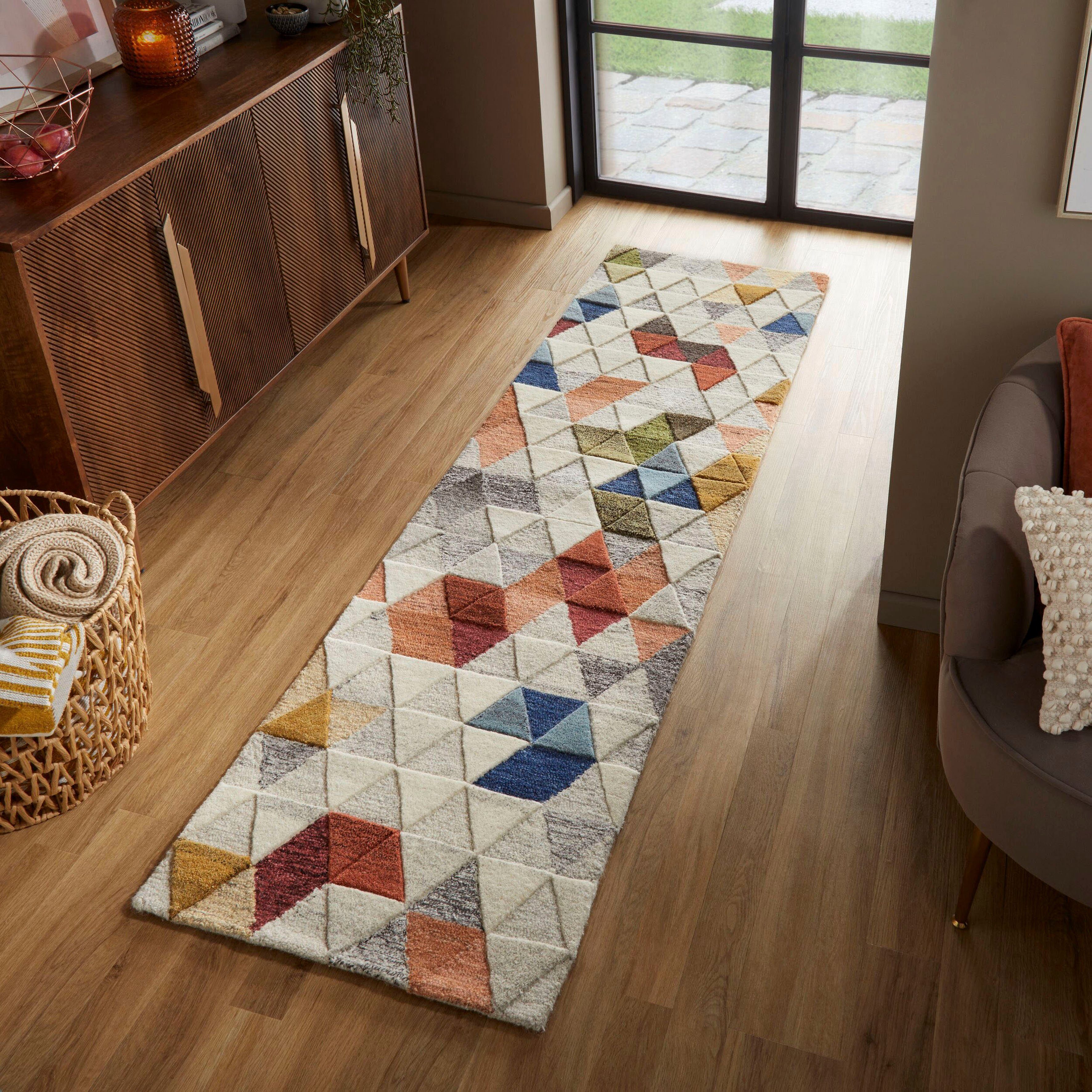 FLAIR RUGS Läufer Amari, rechteckig, Höhe: 10 mm, Wolle, Teppich, Wohnzimme günstig online kaufen
