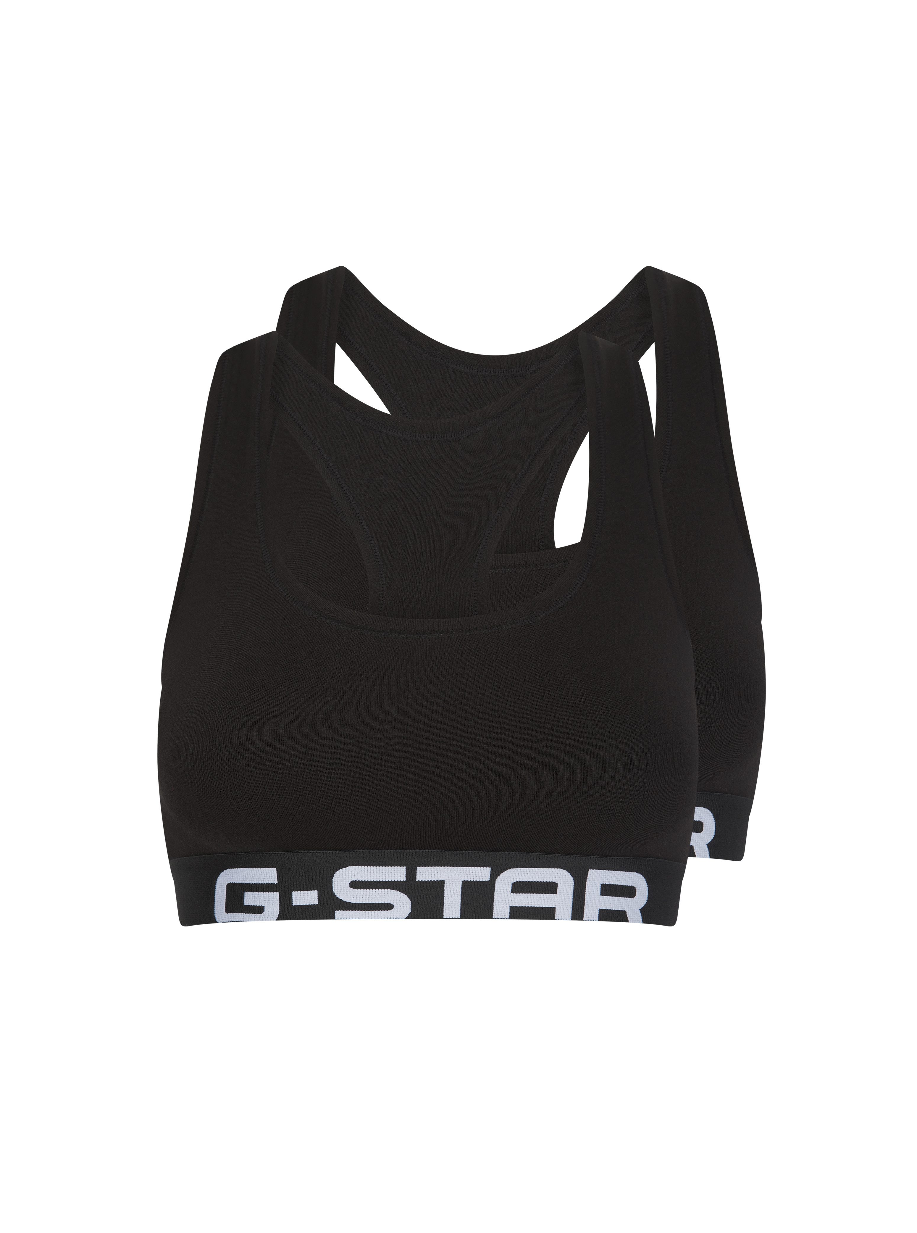 G-STAR Bralette DOLOMITE, RACERBACK BRALETTE (Packung, 2-tlg) mit Logobund, Slim Fit