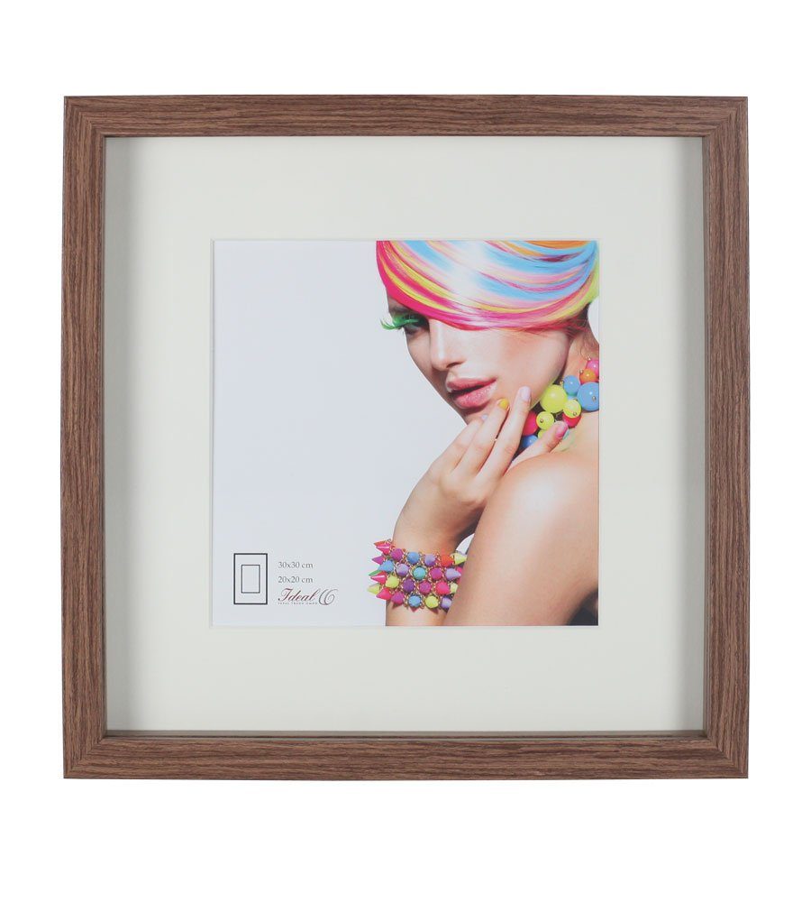 IDEAL TREND Bilderrahmen 3D Objektrahmen Holz Bilderrahmen quadratisch Wanddeko Collage Poster, für 1 Bilder (1 St), Natürliche Holzmaserung sichtbar, leichte Farbabweichungen möglich