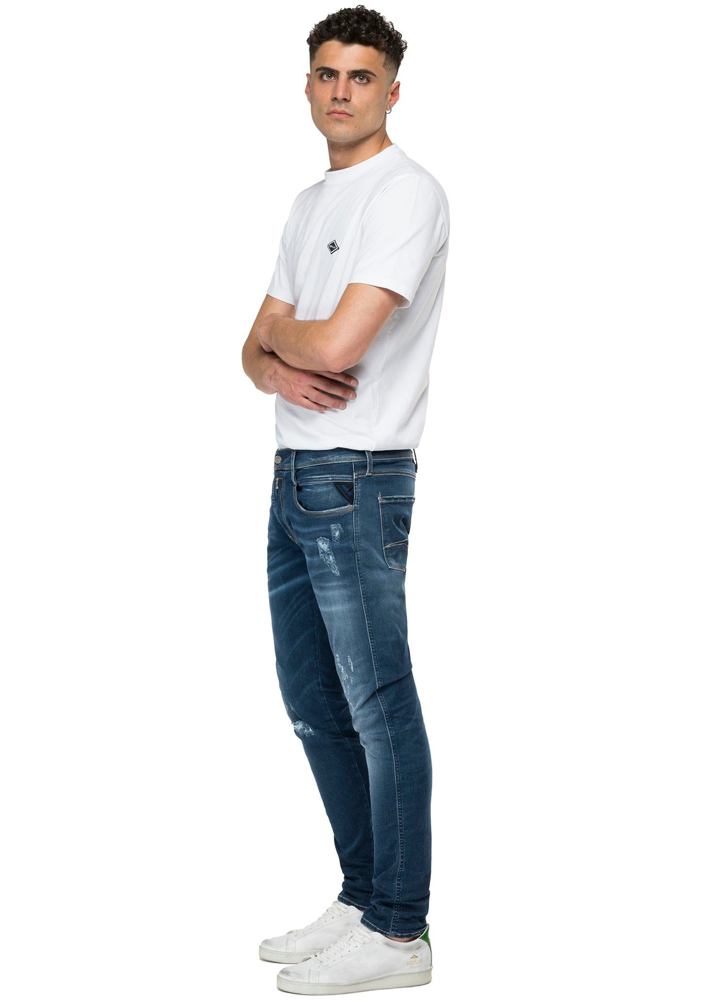 Replay Slim-fit-Jeans ANBASS darkblue