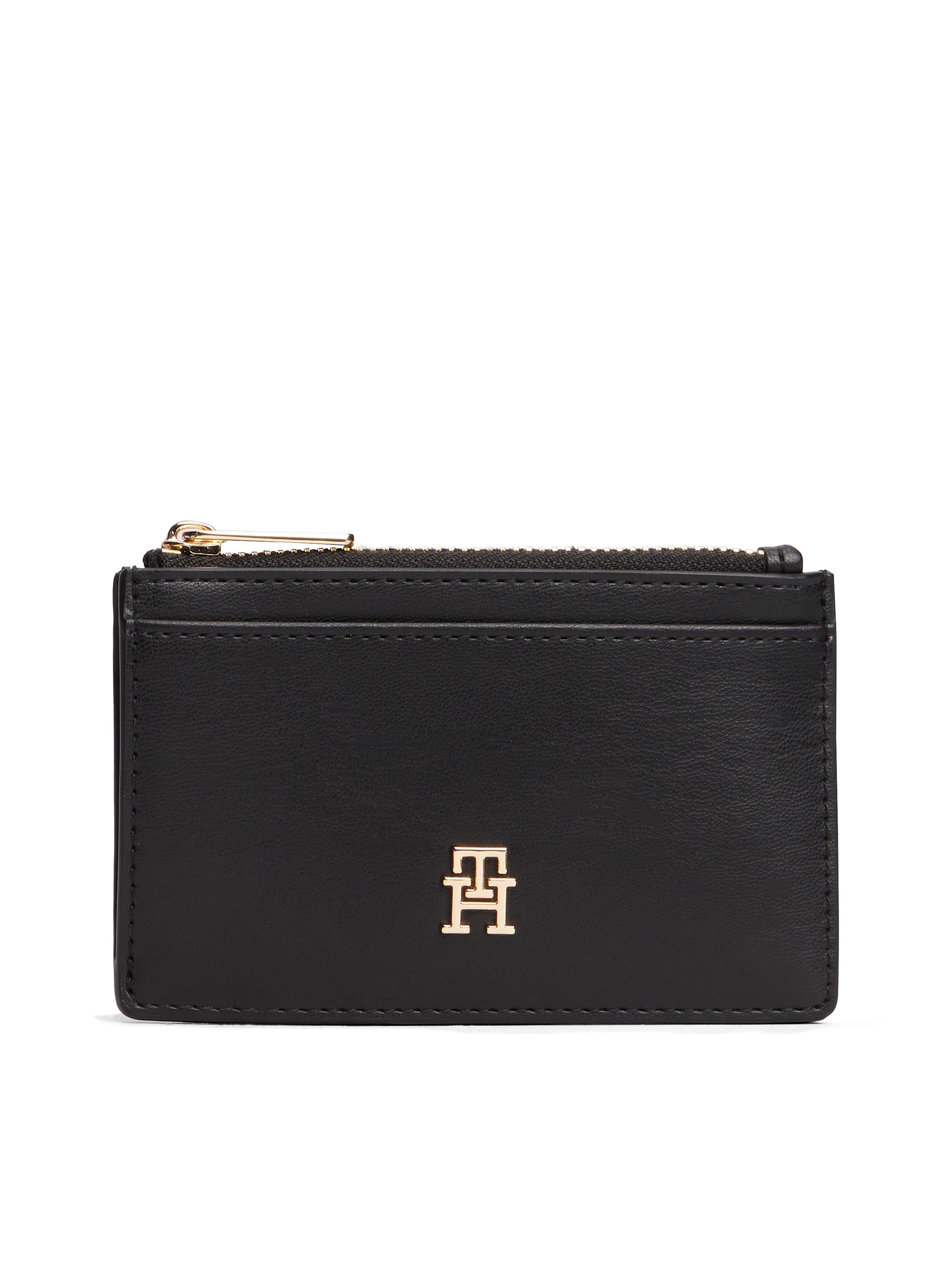 Tommy Hilfiger Kartenetui TH ICON LONG CC HOLDER, Geldbeutel, Portemonnaie mit goldfarbenem TH-Schmuckelement