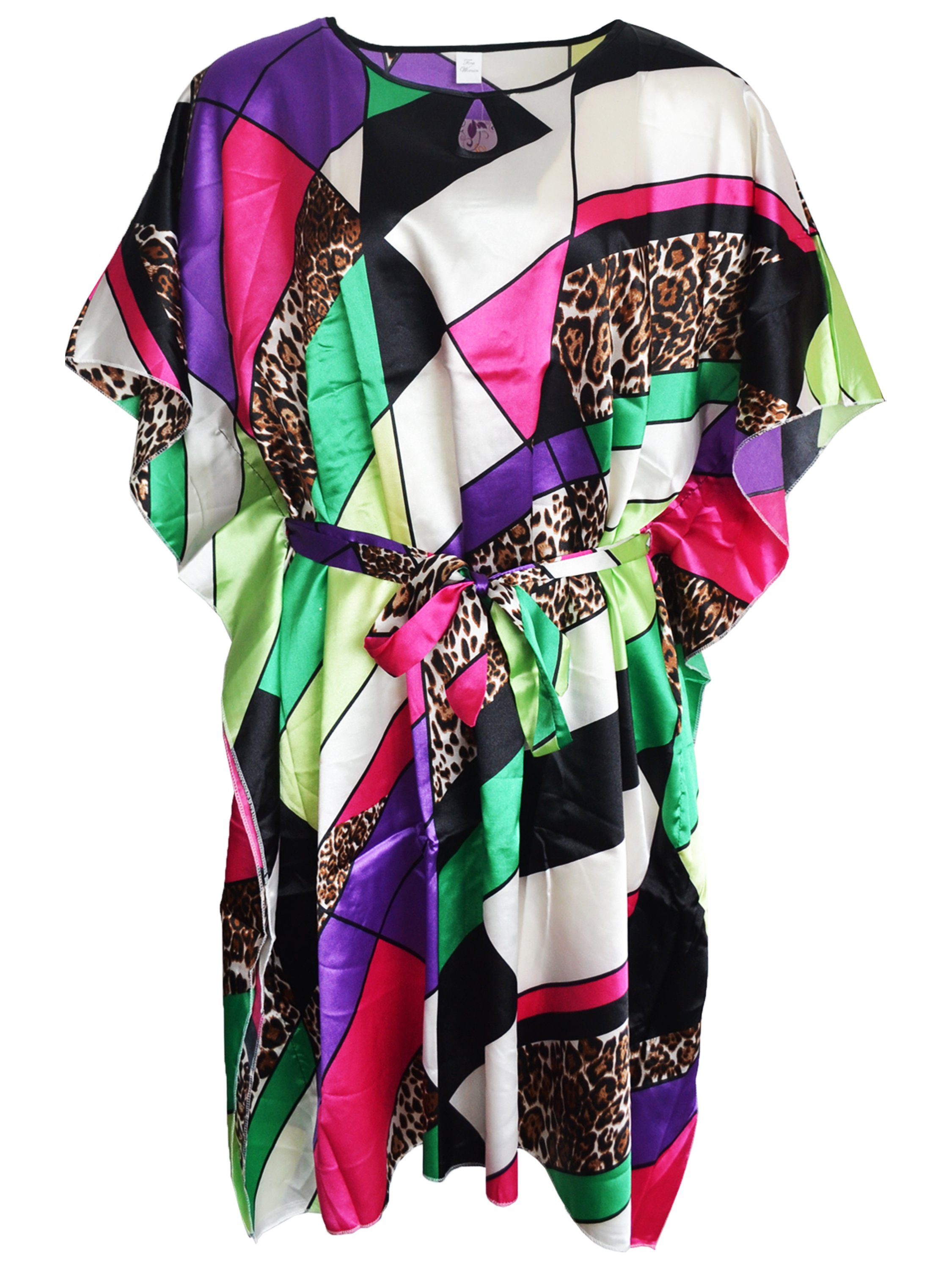 Kleid Knitterfest Maxikleid Sommer Size (1-tlg) Tunika Strandkleid - TEXEMP Strandkleid Damen One Kaftan Modell 3